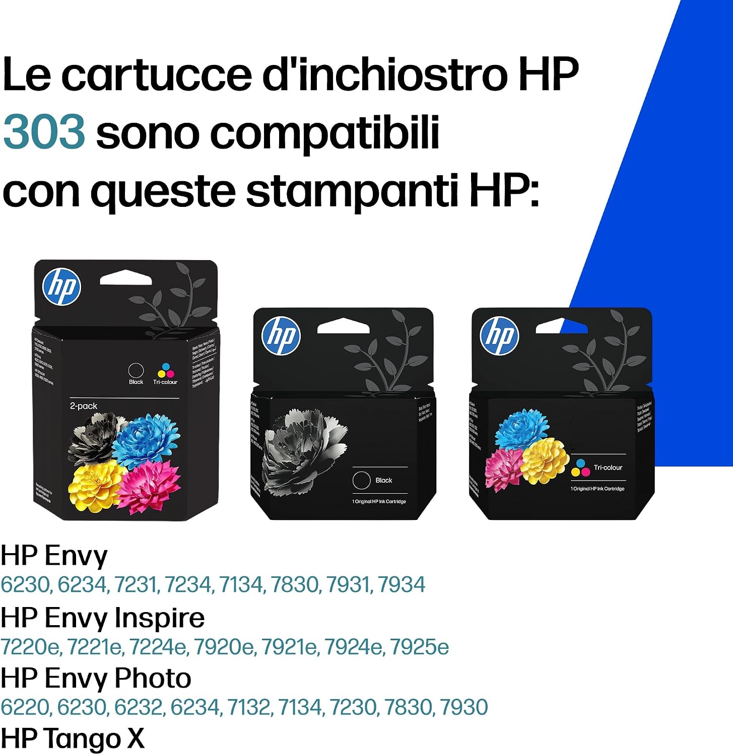 Detalle de HP 303XL Tricromia T6N03AE — Cartuccia Originale da 415 pagine per stampanti HP ENVY e Tango X