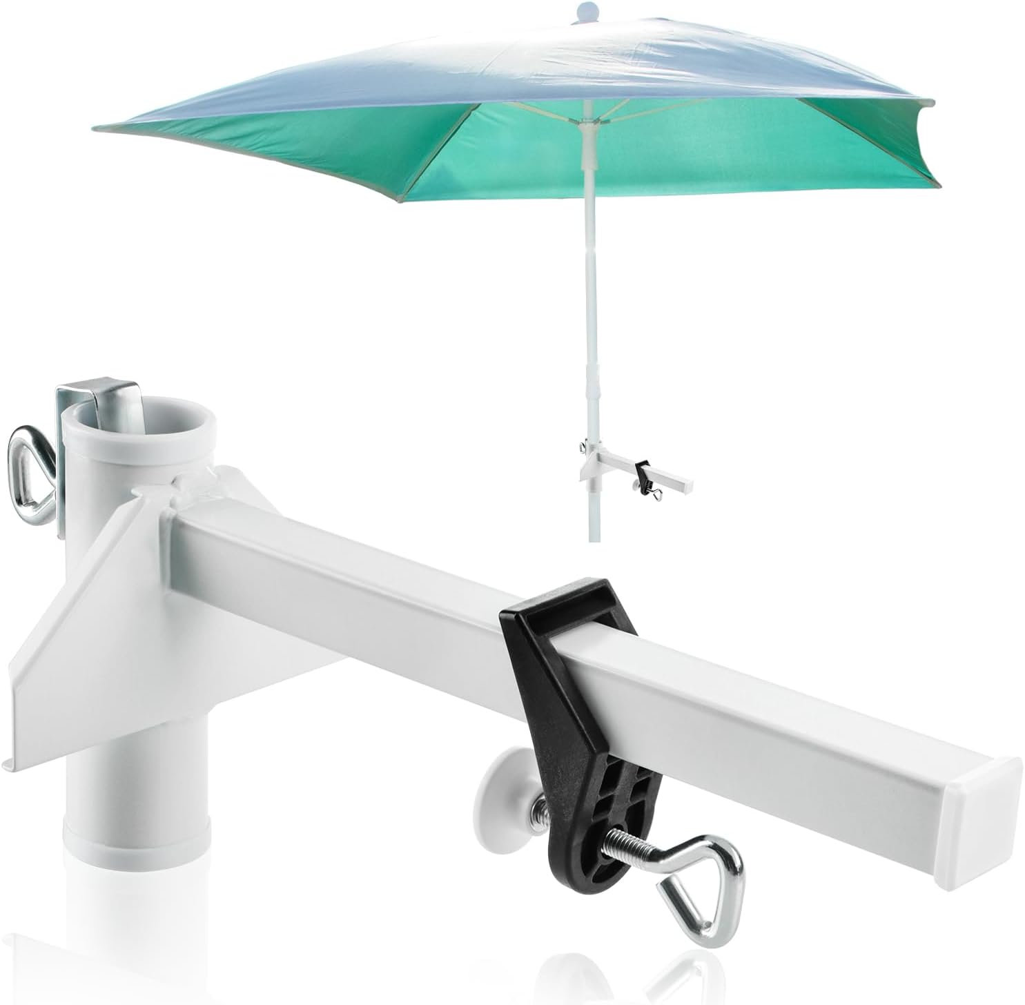 Detalle de com-four Porta Ombrellone in Metallo Verniciato a Polvere per Ringhiere e Parapetti – Porta Ombrellone da Balcone