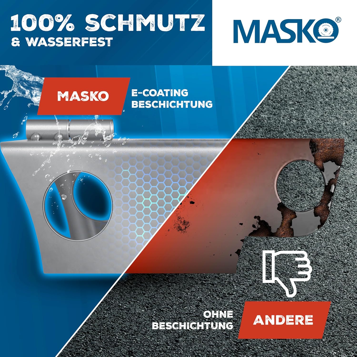 Thumbnail 4 de MASKO Anhängerschloss mit Scharniersystem – Diebstahlschutz für angekoppelte & abgekoppelte Anhänger, Silber