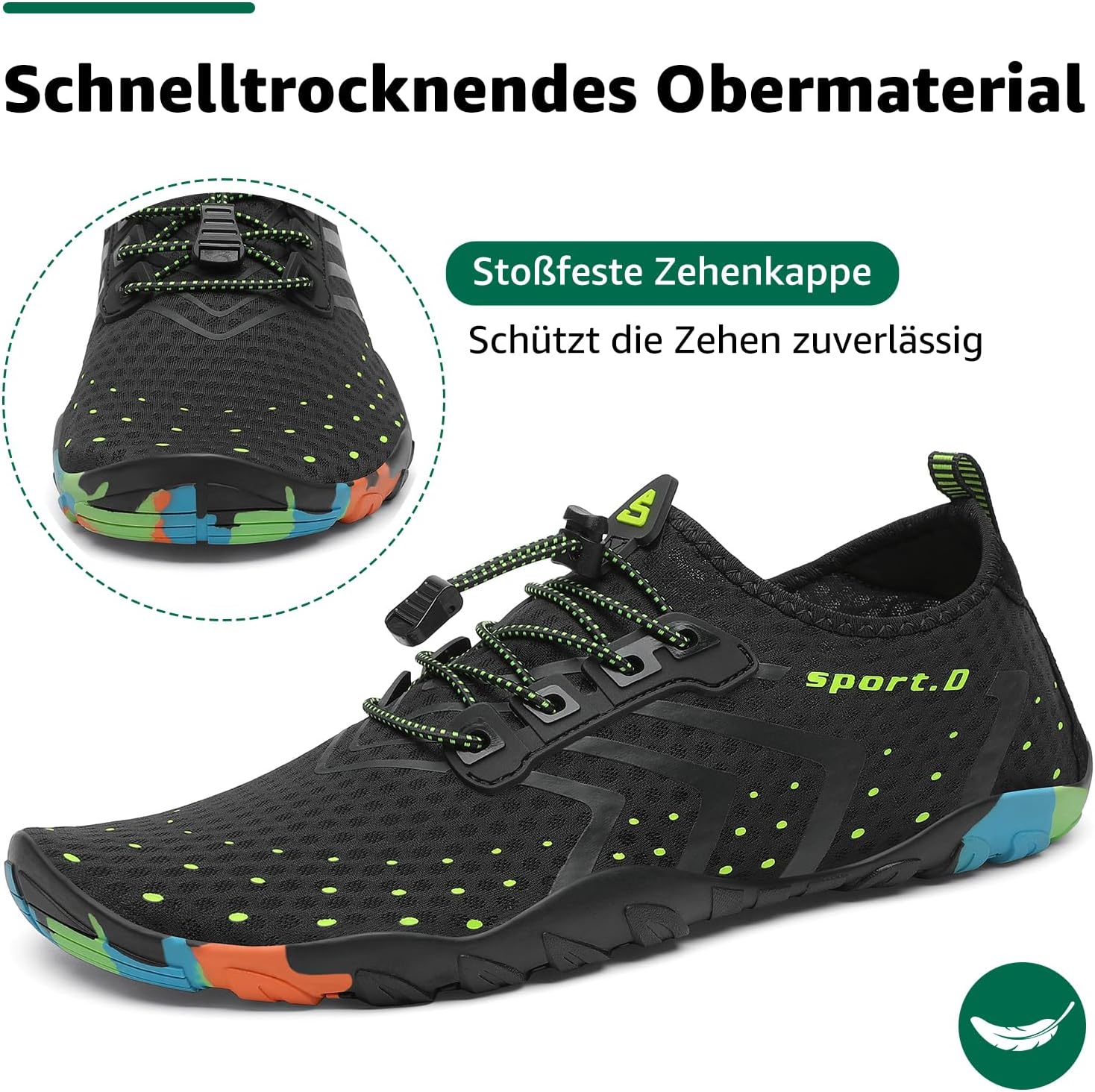 Detalle de SAGUARO Badeschuhe Damen Herren – Schnelltrocknende Aquaschuhe, rutschfest, leichter Neopren & 360° faltbar