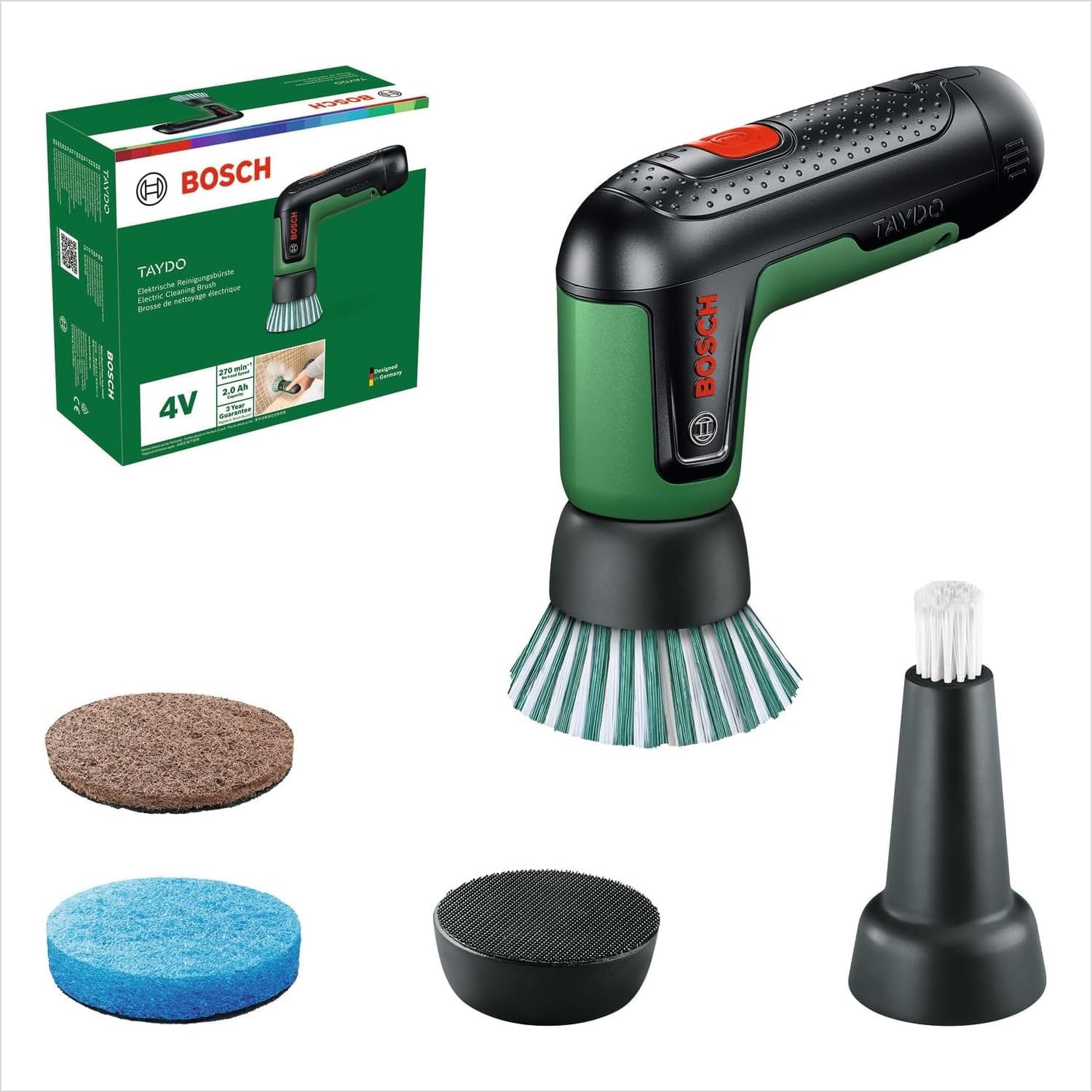 Detalle de Bosch TAYDO Akku-Reinigungsbürste – Vielseitige Reinigungslösung für Bad, Küche & Haushalt