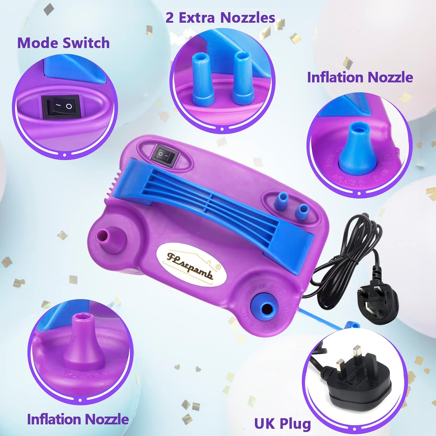 Thumbnail 3 de FLSEPAMB Electric Balloon Pump 3s dual nozzle 📦