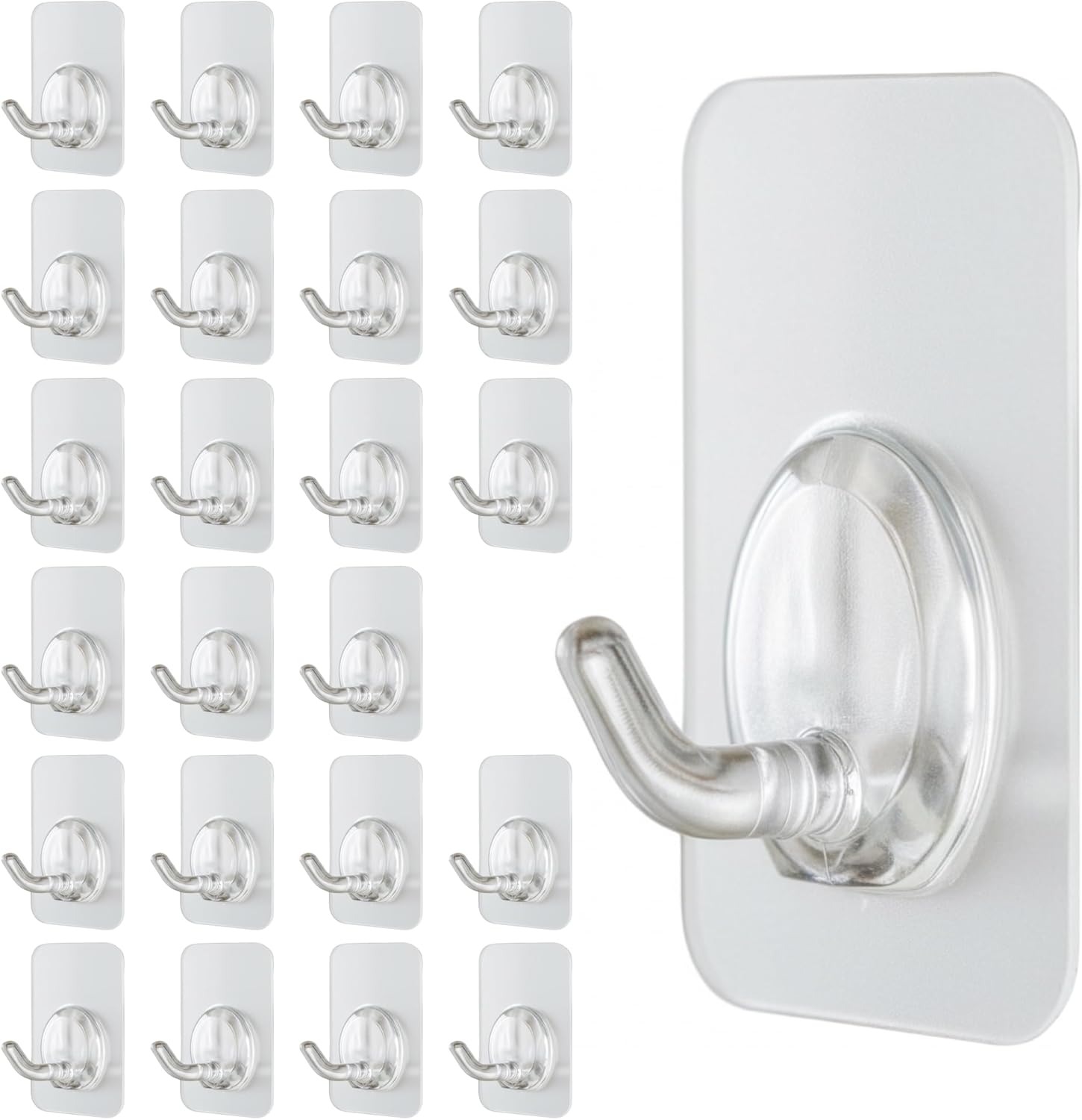 Thumbnail 6 de Menz Klebehaken extra stark (15 kg), 10er-Set – transparente, selbstklebende Haken mit 180° Drehfunktion