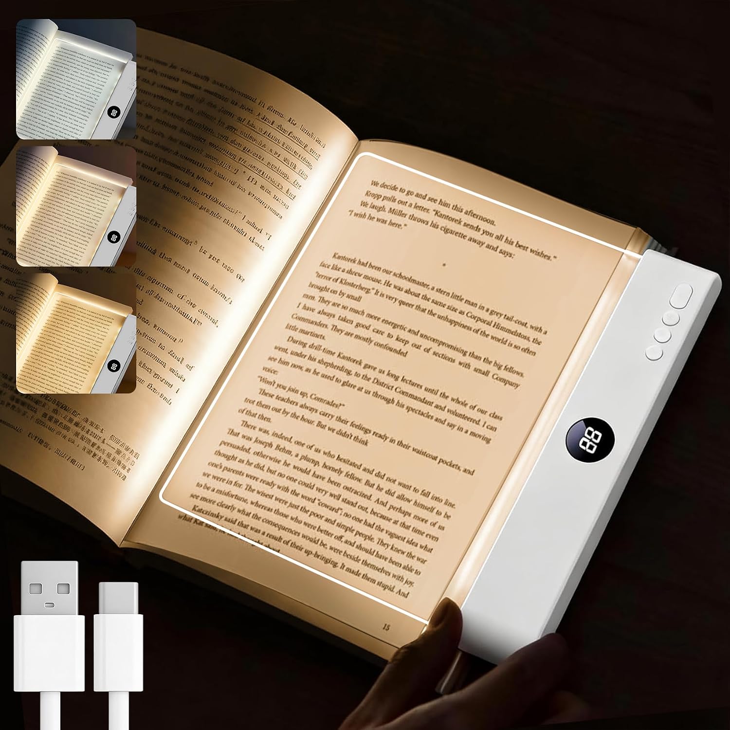 CMINGKEJI LED HD Pannello Luce da Lettura: Luce diffusa, protezione oculare e autonomia in una lampada da libro