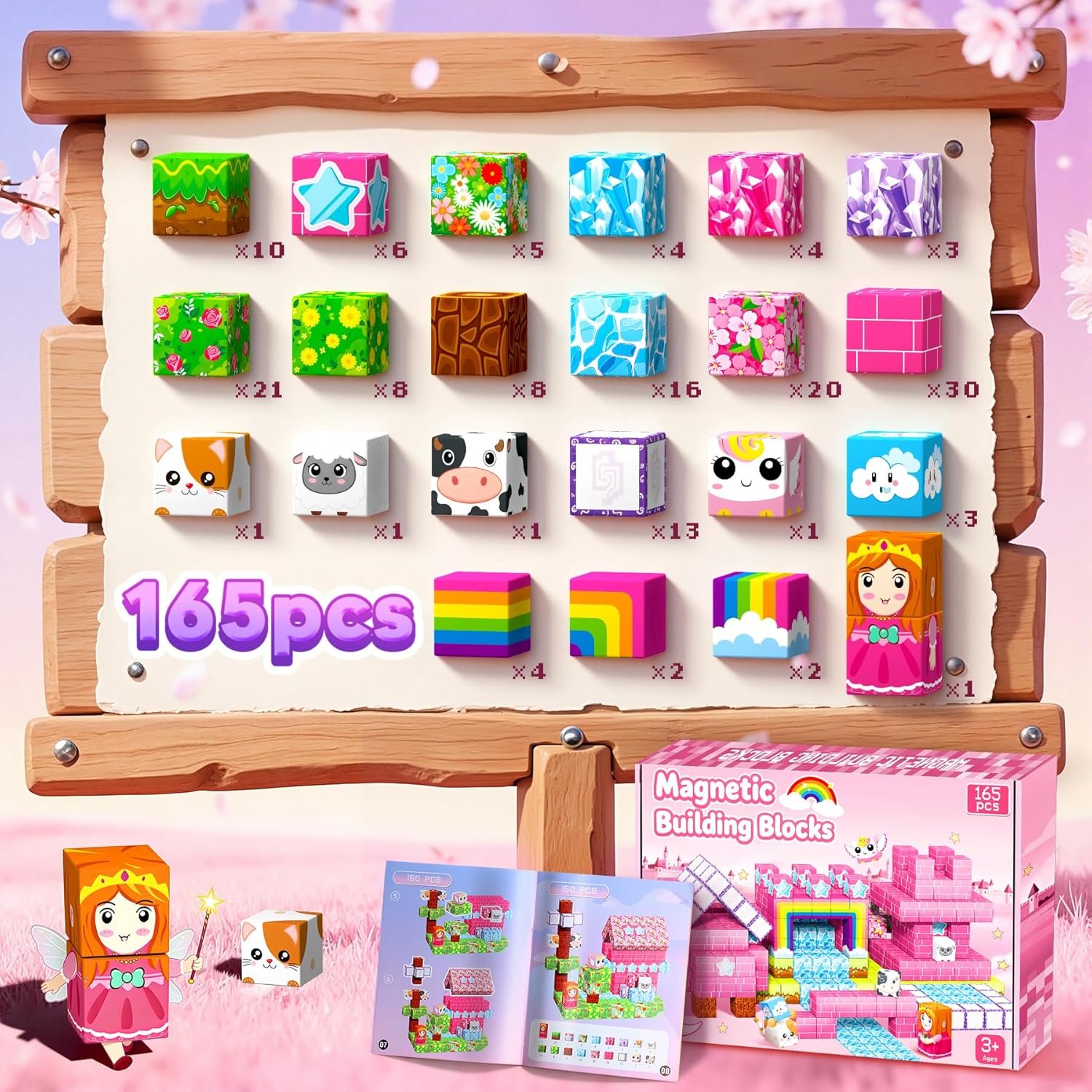 Thumbnail 3 de COOLJOIN Construction magnétique 165 pièces pour enfants – Cube magnétique Montessori dès 3 ans