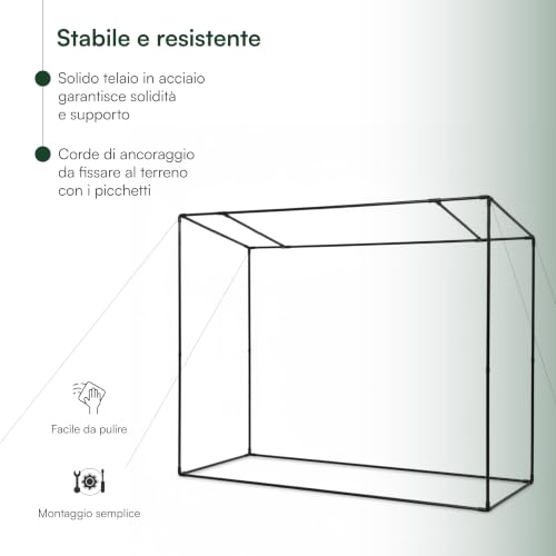 Detalle de Baroni Home Serra da Giardino con Copertura in PVC Trasparente – Telaio in Acciaio Resistentes e Porta Avvolgibile