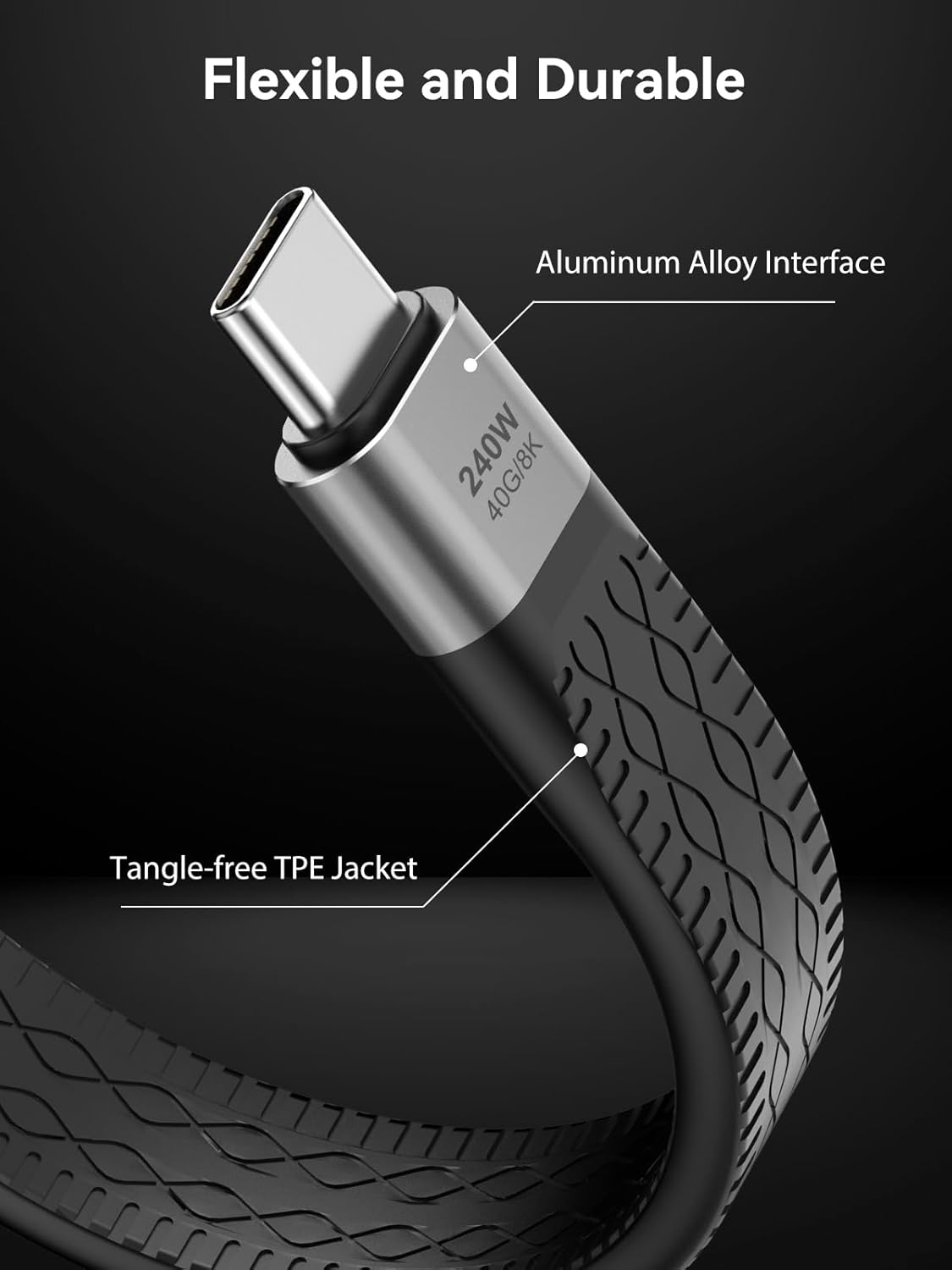 Thumbnail 5 de aceyoon 240W USB C to USB C Cable Short (14cm) — 40Gbps Data, 8K/60Hz Video, PD 3.1 Compatible