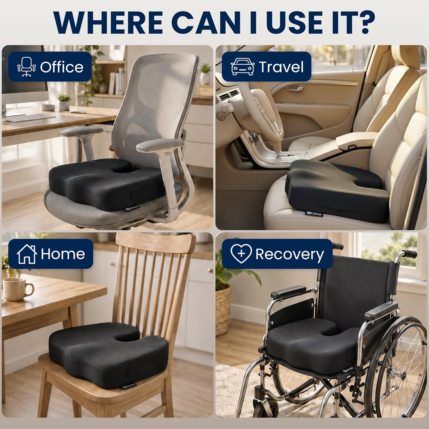 Detalle de Seat Cushion for Office Chairs Tailbone Coccyx Pain Relief