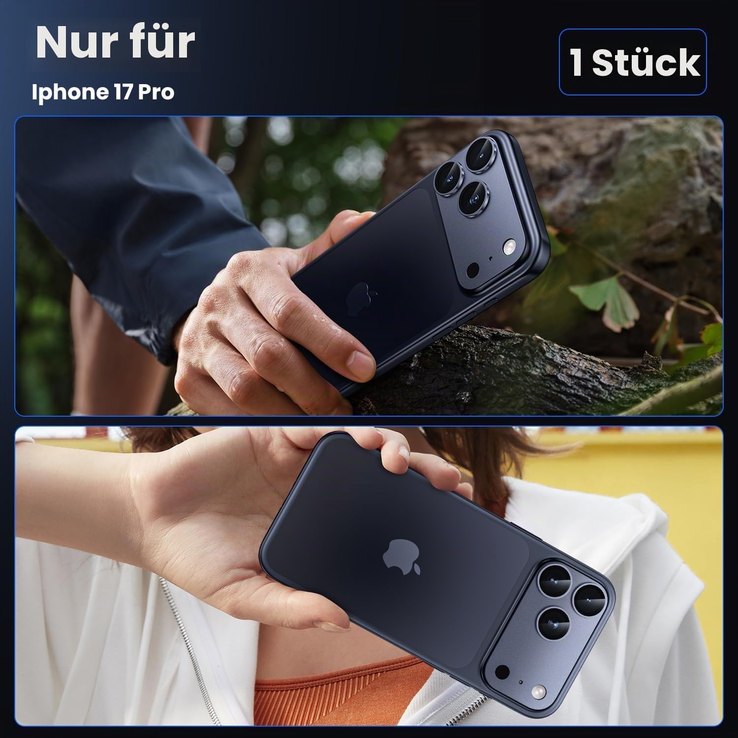 Thumbnail 5 de WSKEN Kameraschutz für iPhone 17 Pro – Matte Metallplatte 9H, Blasenfrei, Anti-Fingerabdruck, HD-Klar, Deep Blue