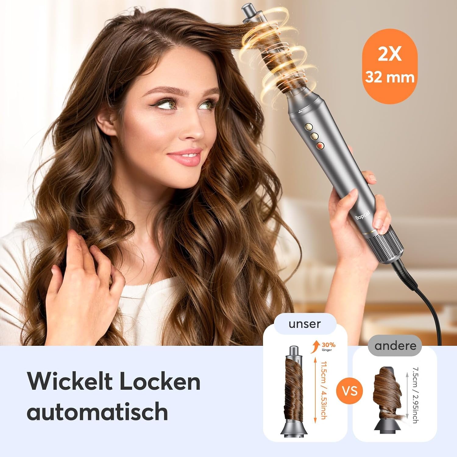 Detalle de Bopcal 5 in 1 Airstyler – Multifunktionaler Hairstyler-Set mit 160000 U/Min und Coanda-Effekt