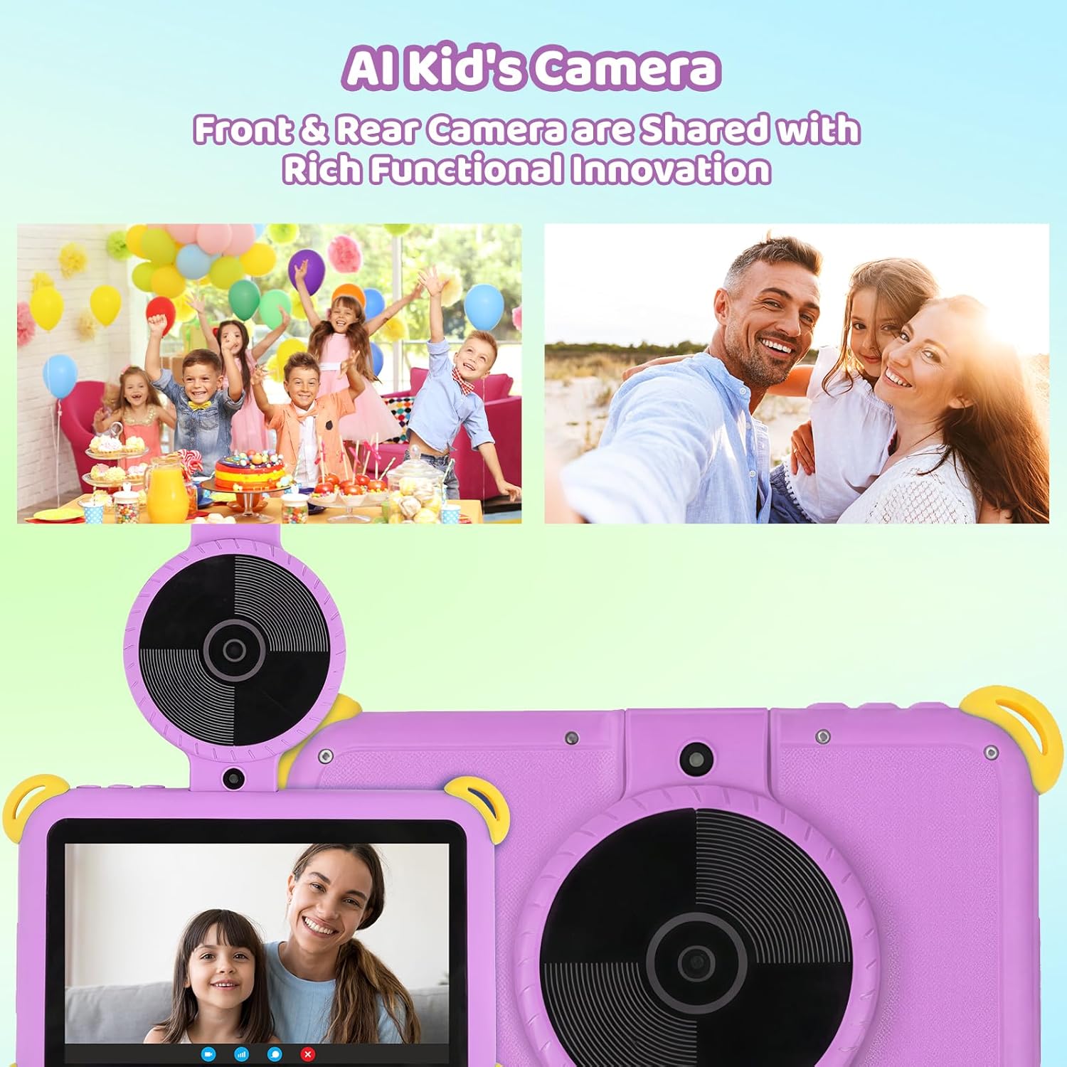 Thumbnail 5 de Kids Tablet 7 inch Android 15 with Parental Control, AI Dual Cameras & Learning (Purple, WiFi 6/BT 5.3)