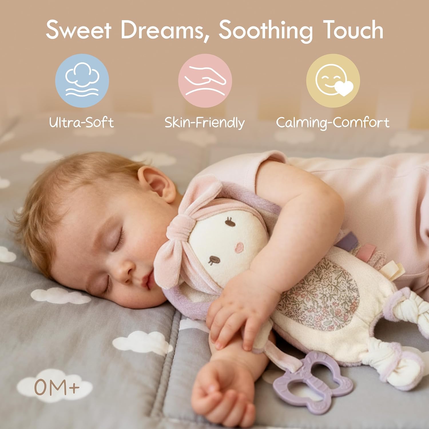 Thumbnail 1 de Moonkie Baby Comforter Bunny Security Blanket with Silicone Teether