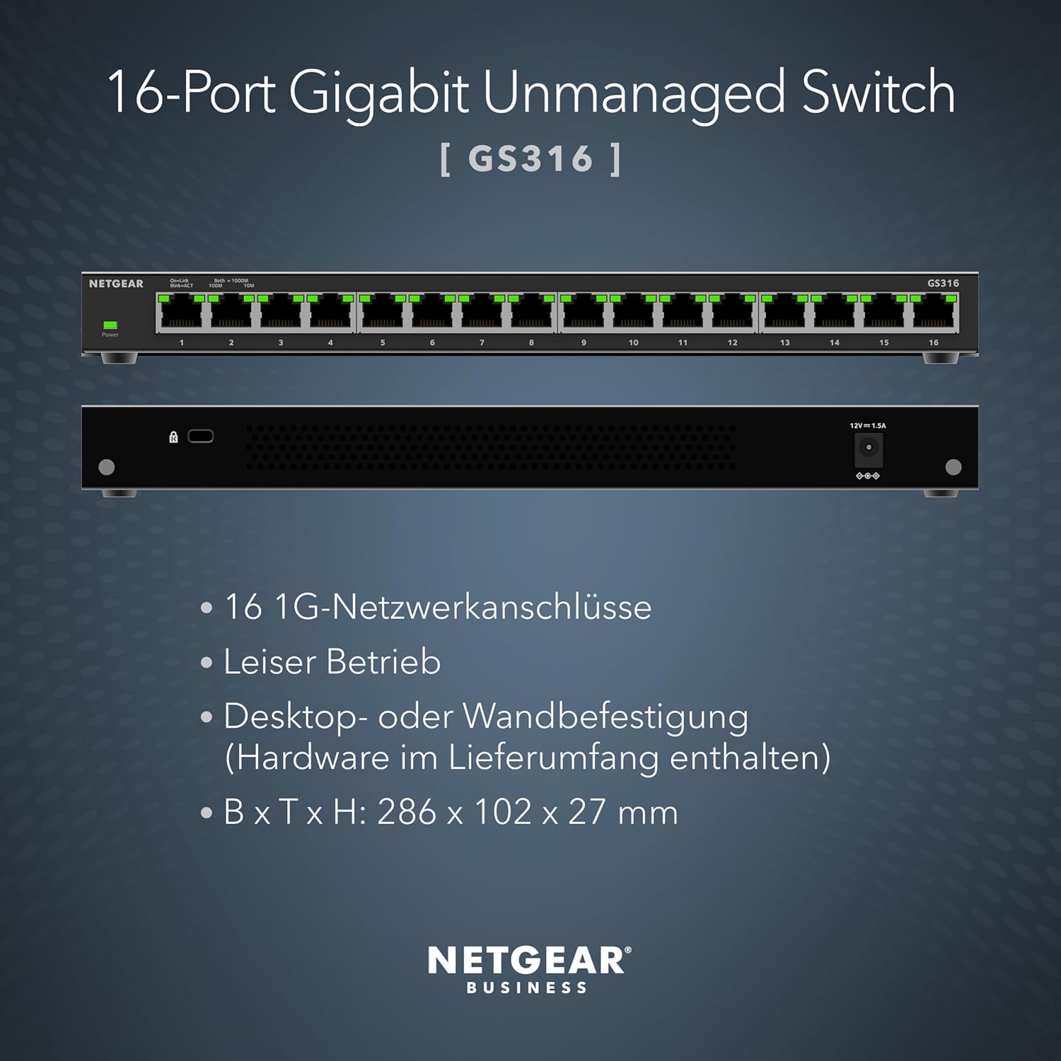 Thumbnail 1 de NETGEAR GS316 16‑Port Gigabit Switch