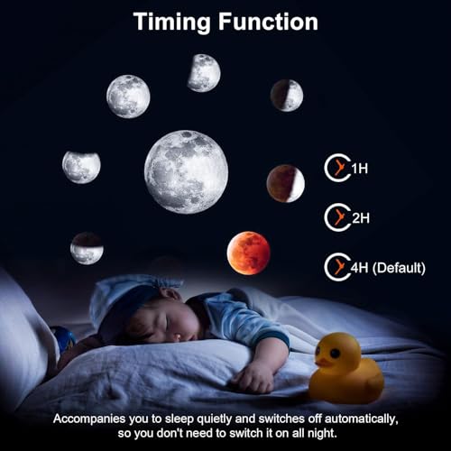 Detalle 2 de Mexllex Proiettore Stelle: Galaxy HD, 13 dischi, cielo stellato e timer per camera da letto