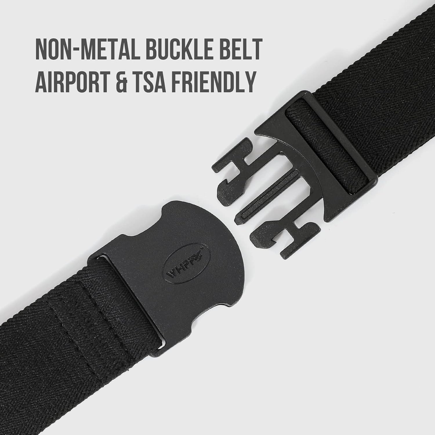 Detalle de WHIPPY Mens Elastic Stretch Work Belt – metal-free quick release unisex adventure web belt