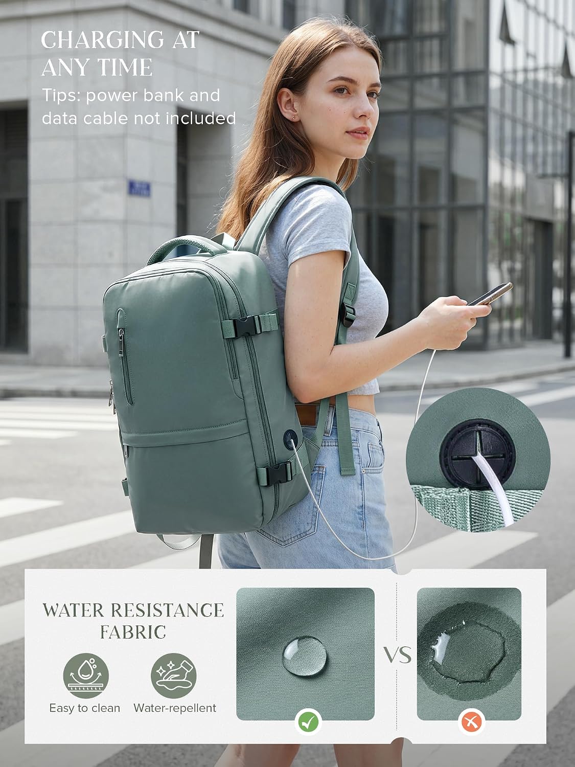 Thumbnail 4 de Hayayu zaino borsa cabina Easyjet 45x36x20 con tasche multiple e capacità 32L