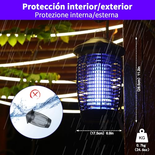Detalle de PALONE Lámpara Antimosquitos 4500V 20W UV – Protección eficaz para interior y exterior