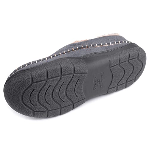 Thumbnail 5 de Zigzagger Men's Fuzzy Moccasin Slippers – Dark Grey (8/9 UK)