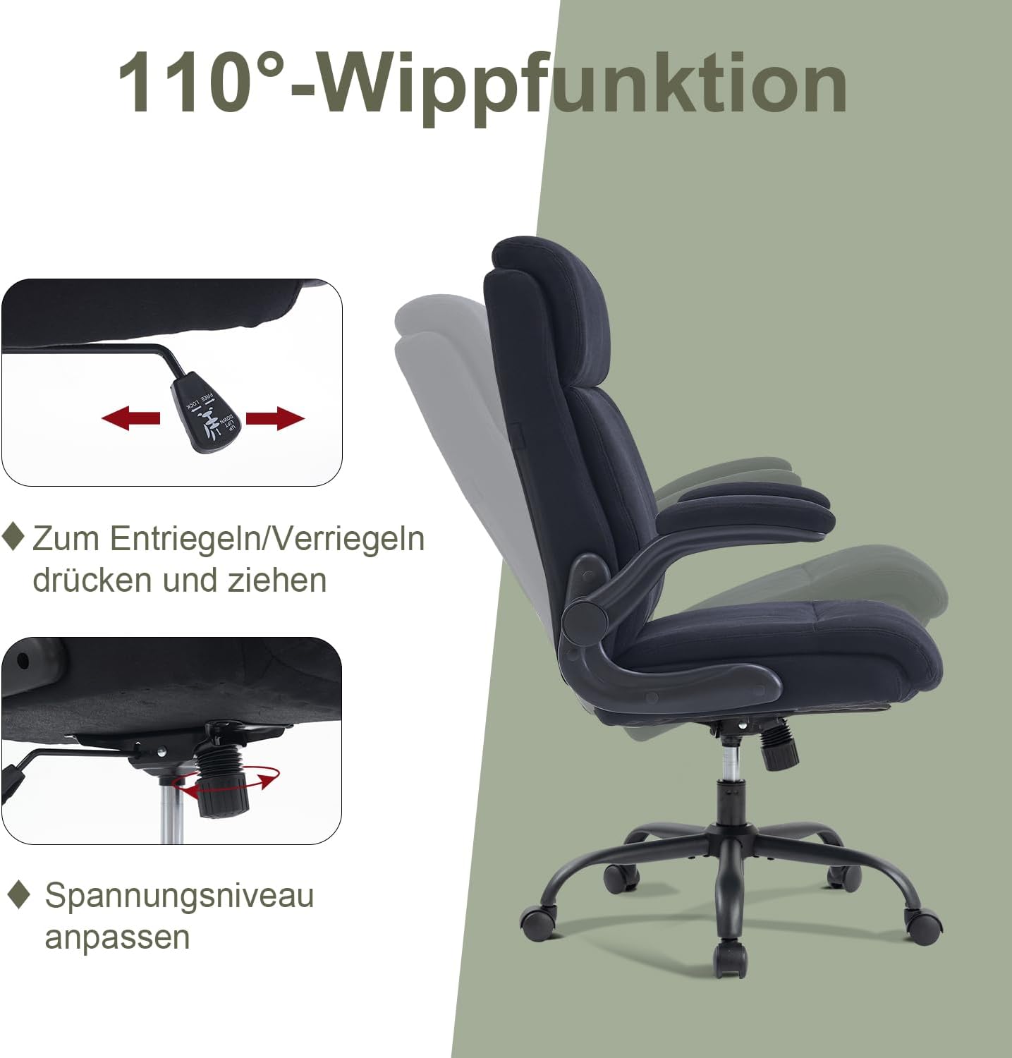 Thumbnail 6 de CASTLOVE Ergonomischer Bürostuhl 150 kg