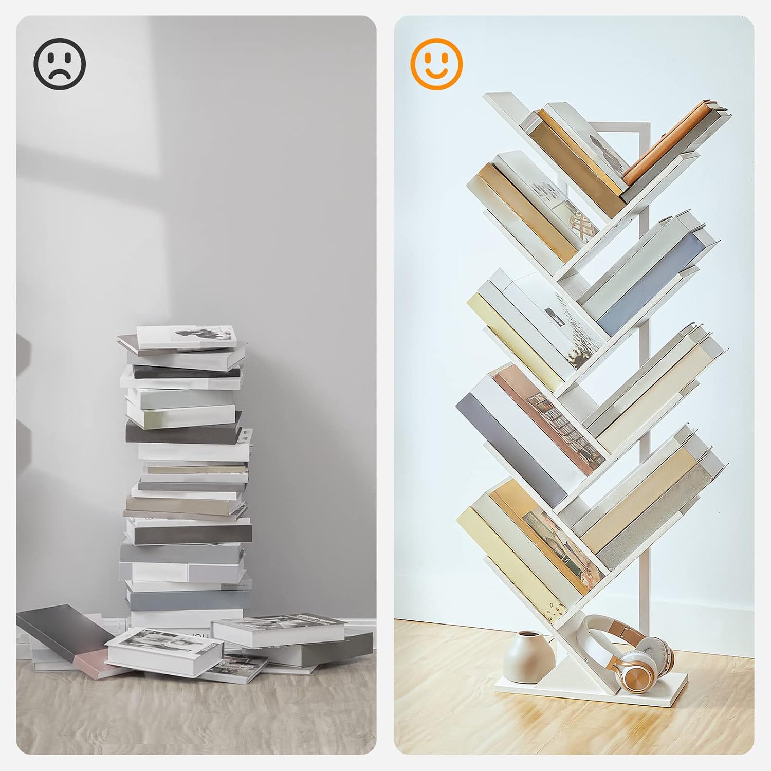 Detalle de HOOBRO Tree Shelf 9-Tier Bookcase
