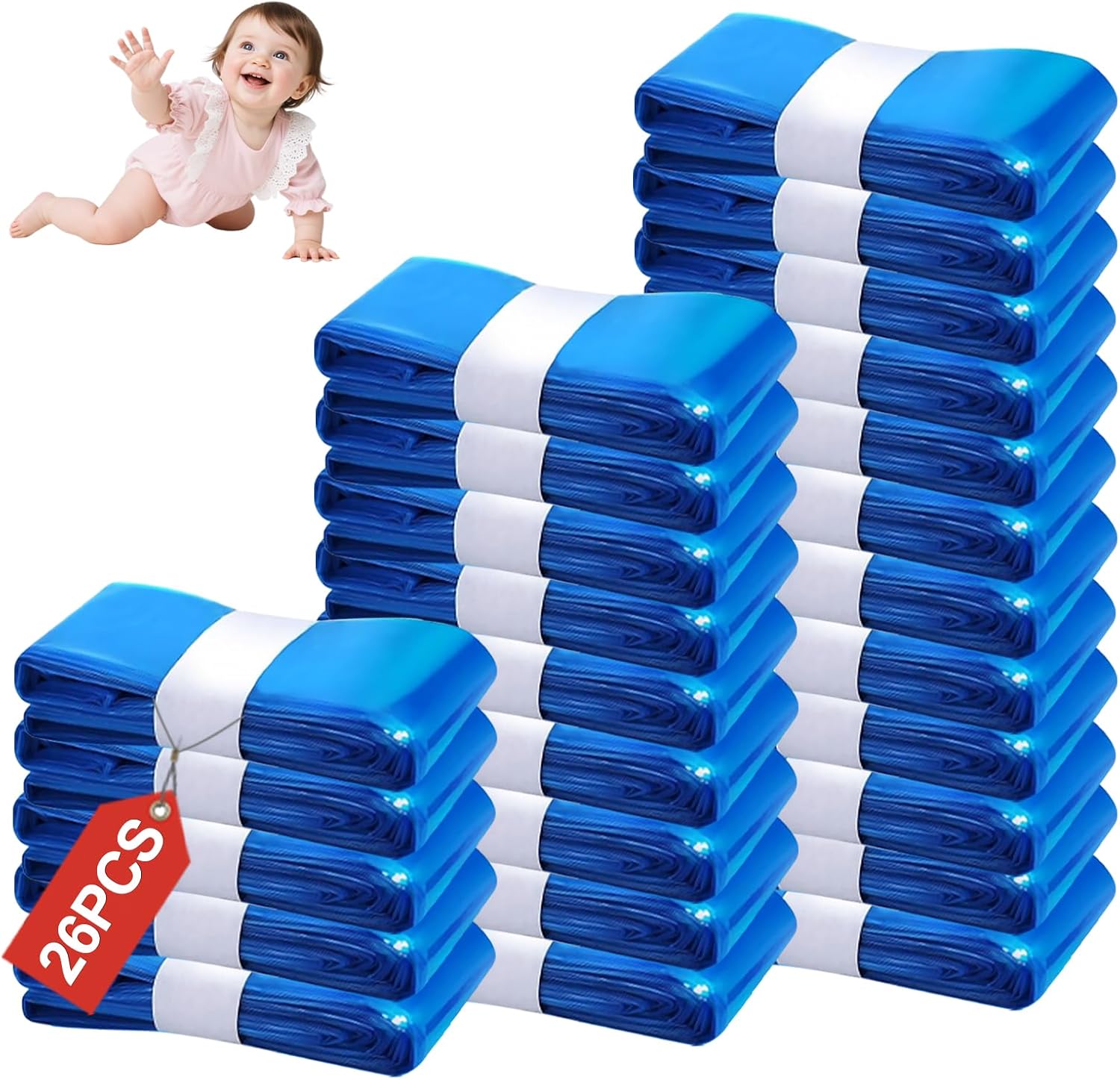 Detalle 2 de vacvad 15 Pack Nappy Bin Refill Disposal Bags (4.5m) – nappy disposal liners for most nappy bins