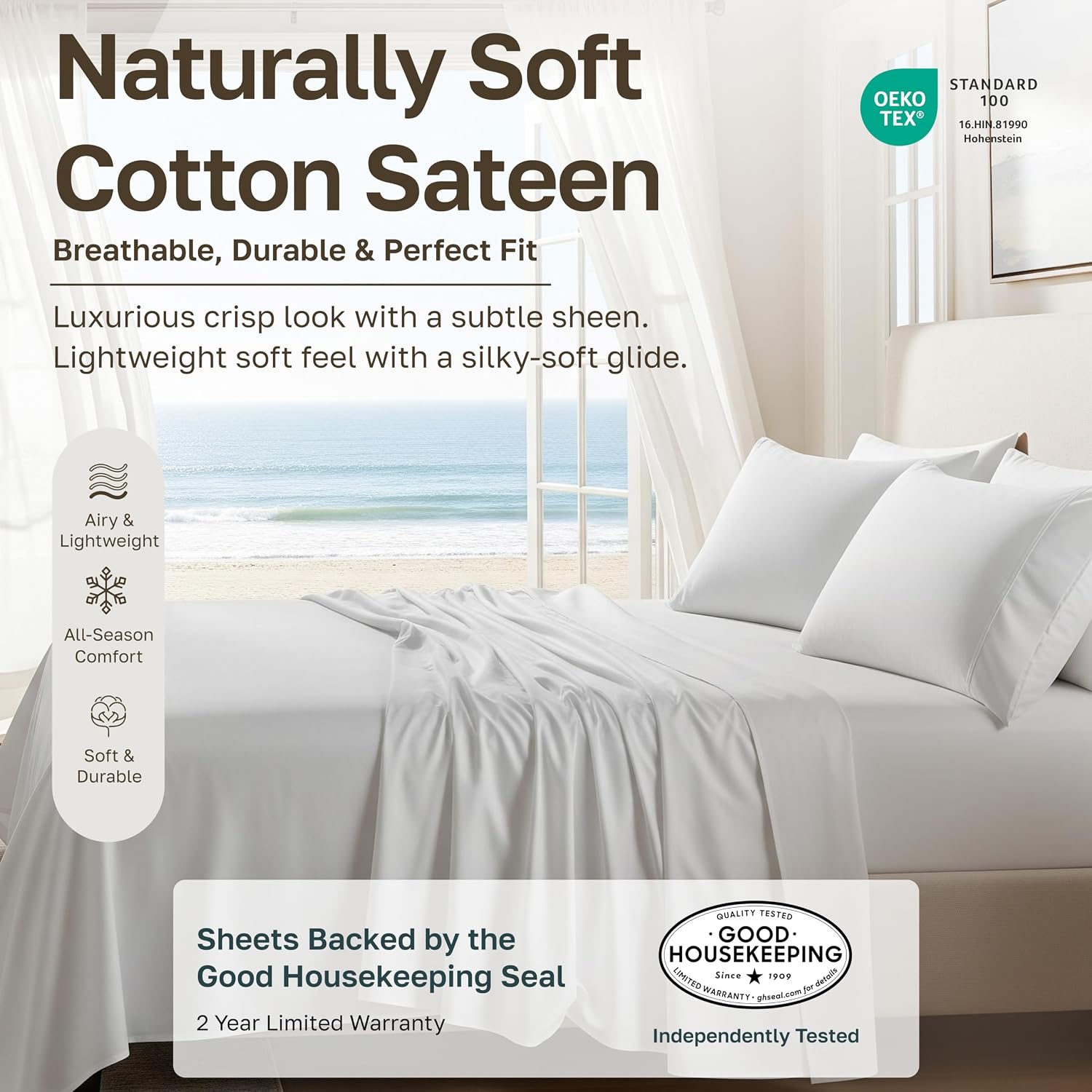 Detalle 2 de California Design Den Queen Sheets 100% Cotton