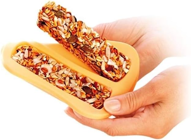 Detalle 2 de TescomaStampi per Barrette Snack in Silicone 643189 – 3 pezzi, 10 × 14 × 2,5 cm, giallo