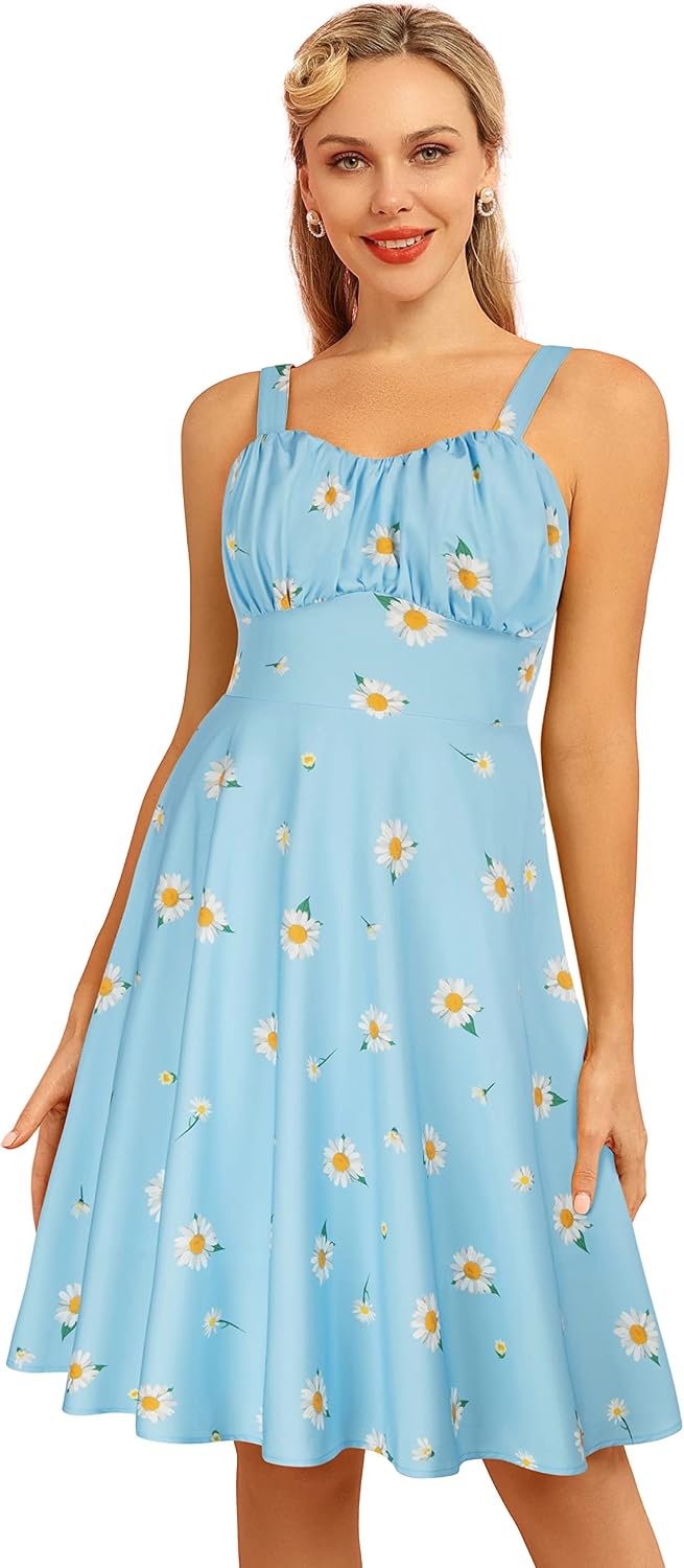 Detalle de Belle Poque Vintage Sleeveless Floral Dress for Women