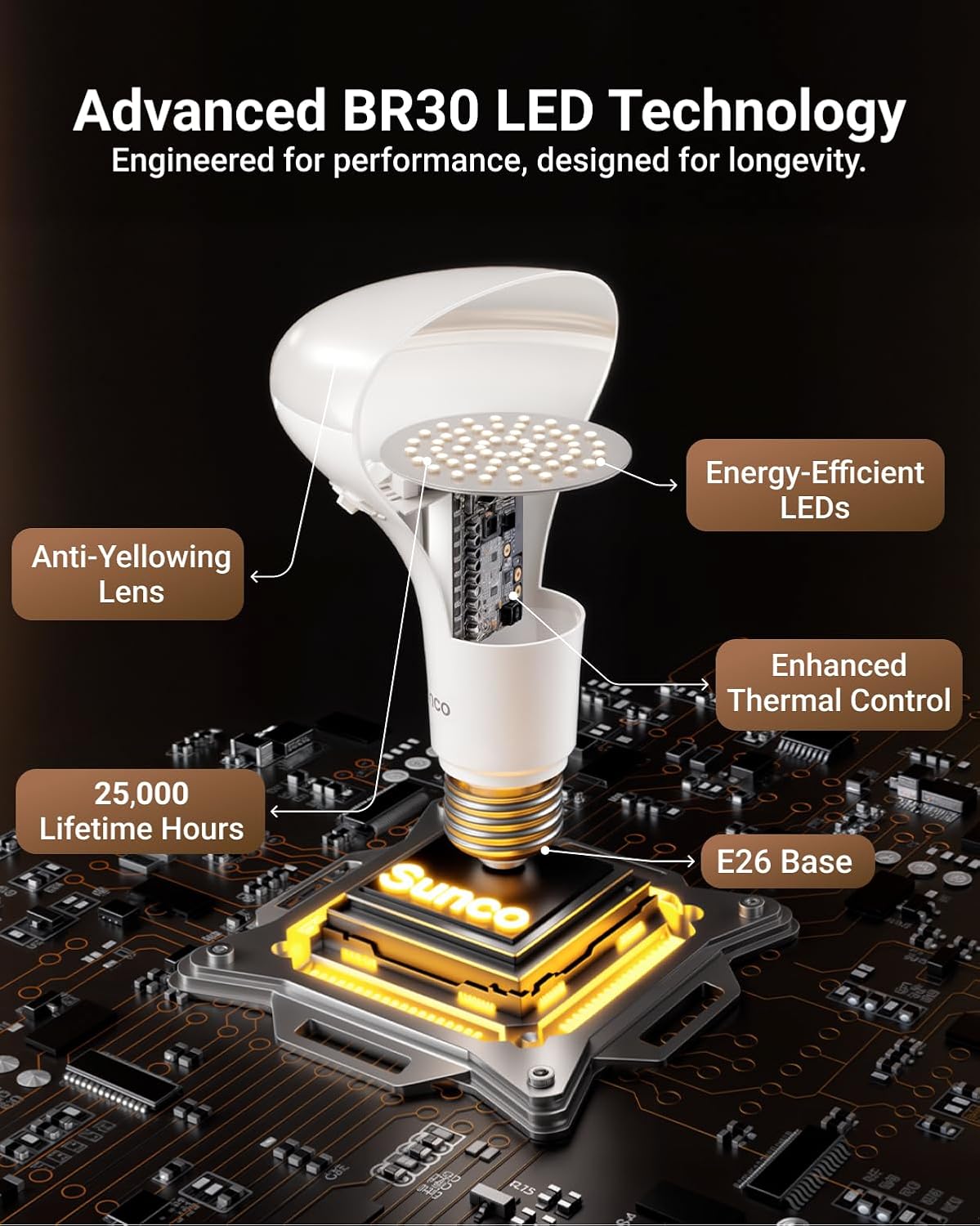 Thumbnail 5 de Sunco BR30 LED Flood Light Bulbs 12-Pack