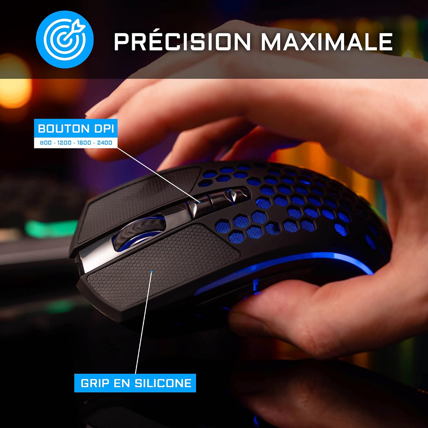 Detalle de The G-Lab Combo Tungsten: Clavier et Souris Gaming Sans Fil, RGB et Performance