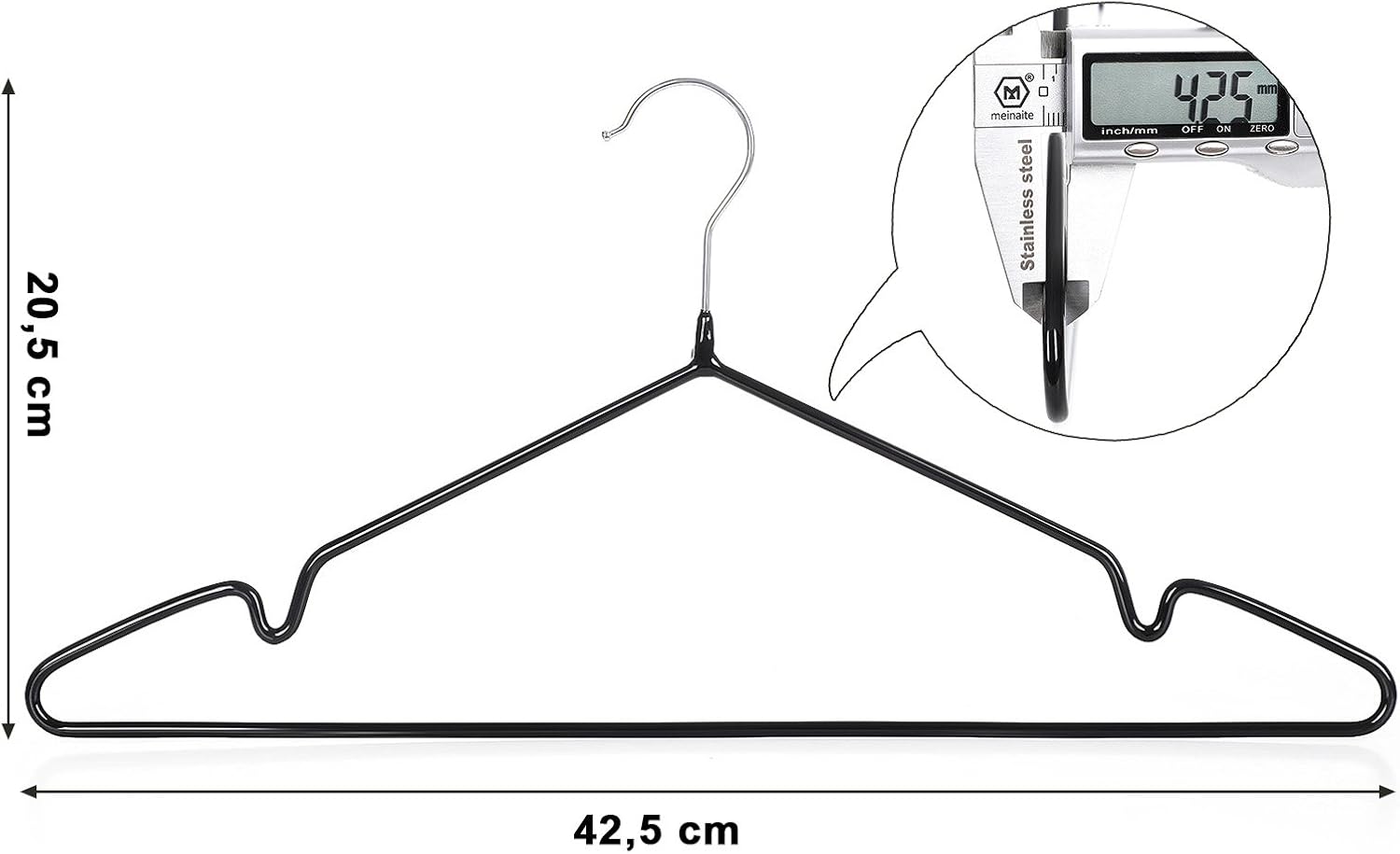 Thumbnail 6 de SONGMICS CRI33B-20 Metal Clothes Hangers, 20-Pack, Non-Slip, Slim Design