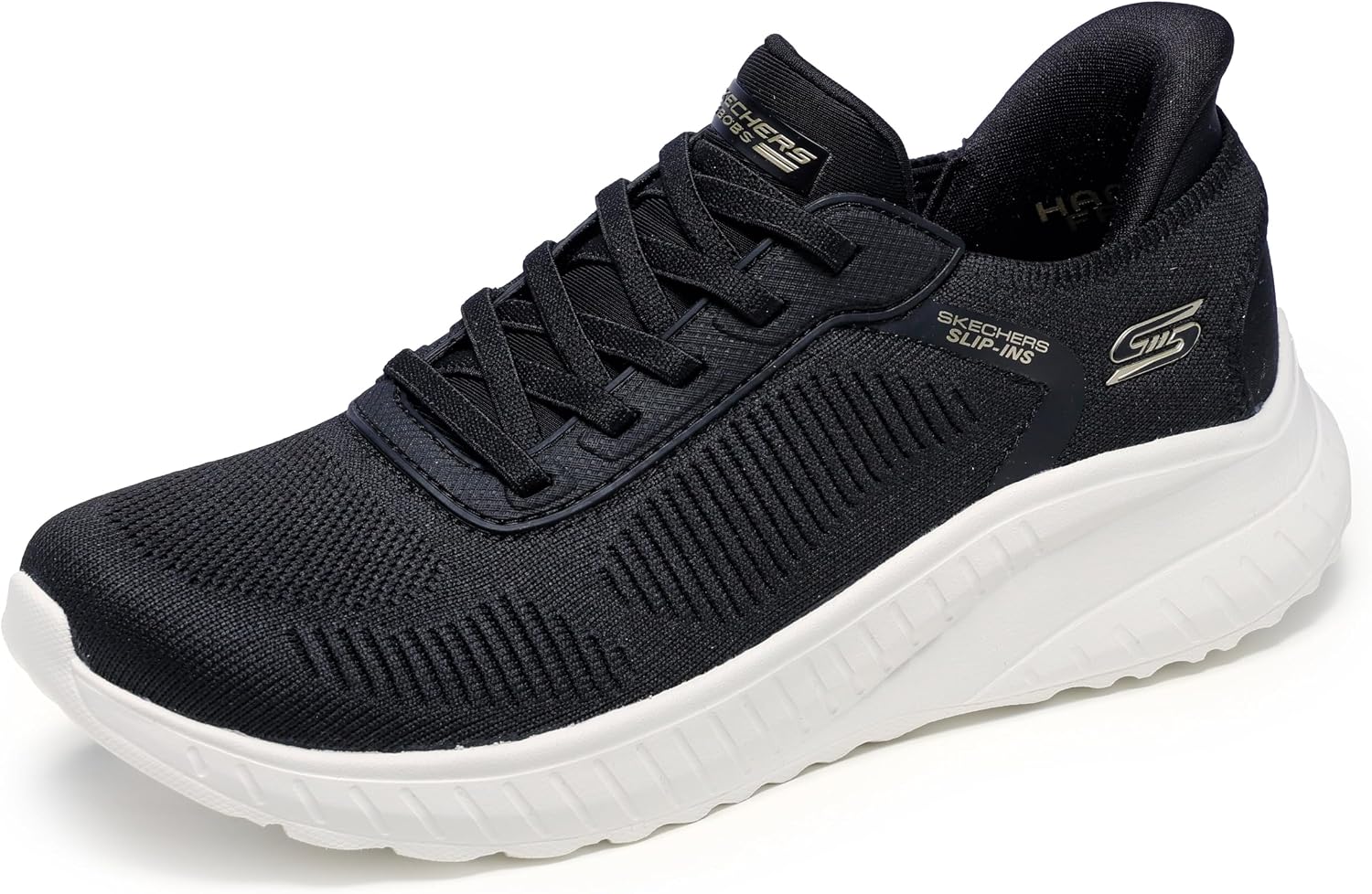 Thumbnail 6 de Skechers Damen Bobs Squad Chaos Current Muse Slip-Ins – Off White Textile, Größe 39 EU