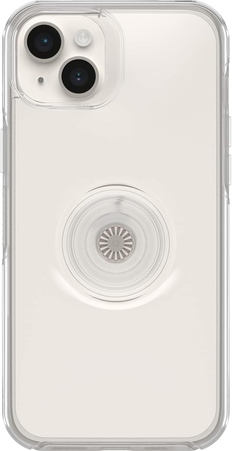 Detalle de Coque OtterBox Otter+Pop Symmetry Clear pour iPhone 14 Plus : antichoc transparente avec PopGrip
