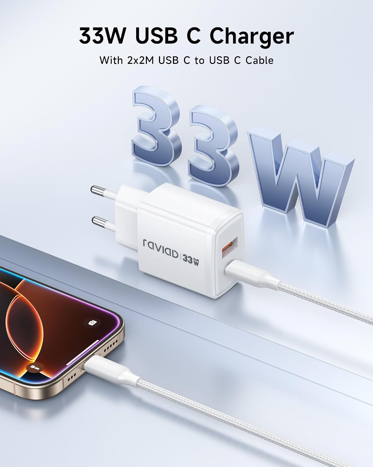 Detalle 2 de RAVIAD 33W Cargador USB C 33W