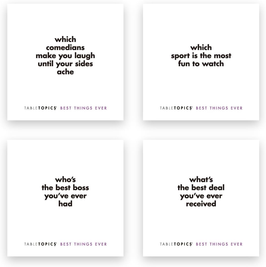Detalle de TableTopics Conversation Card Game, 135 Cards