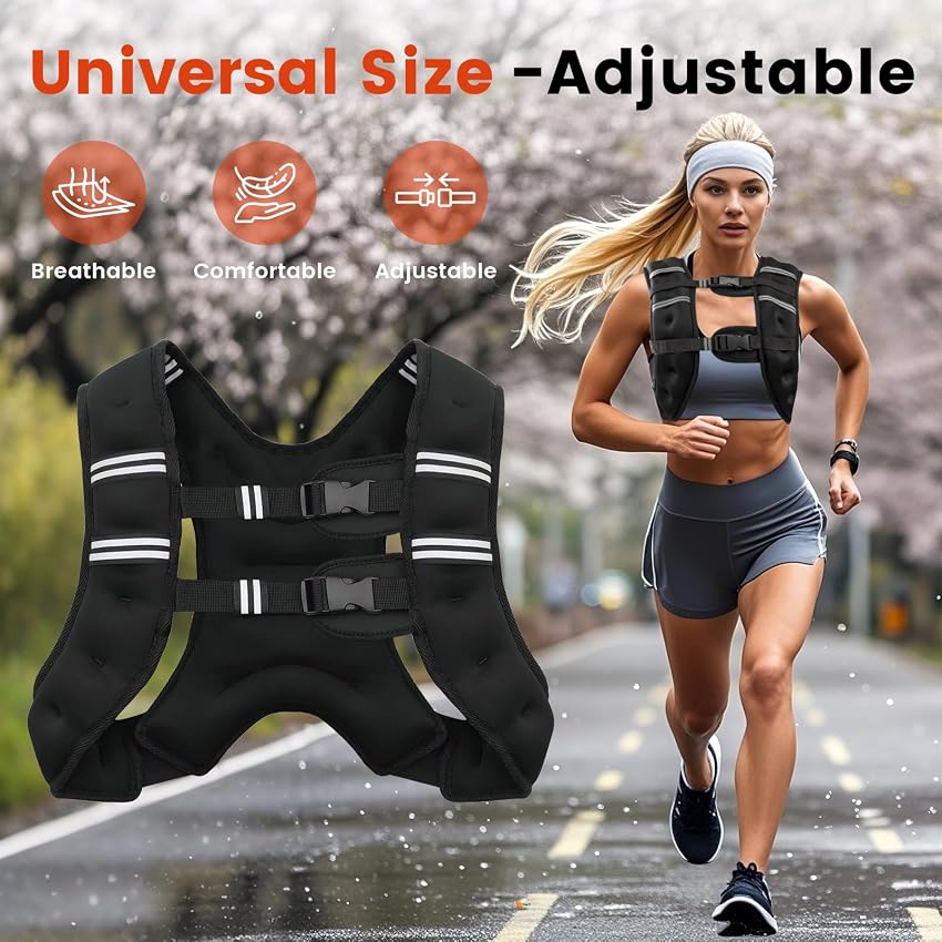 Detalle de Poudee Weighted Vest 20lb adjustable for training ๐