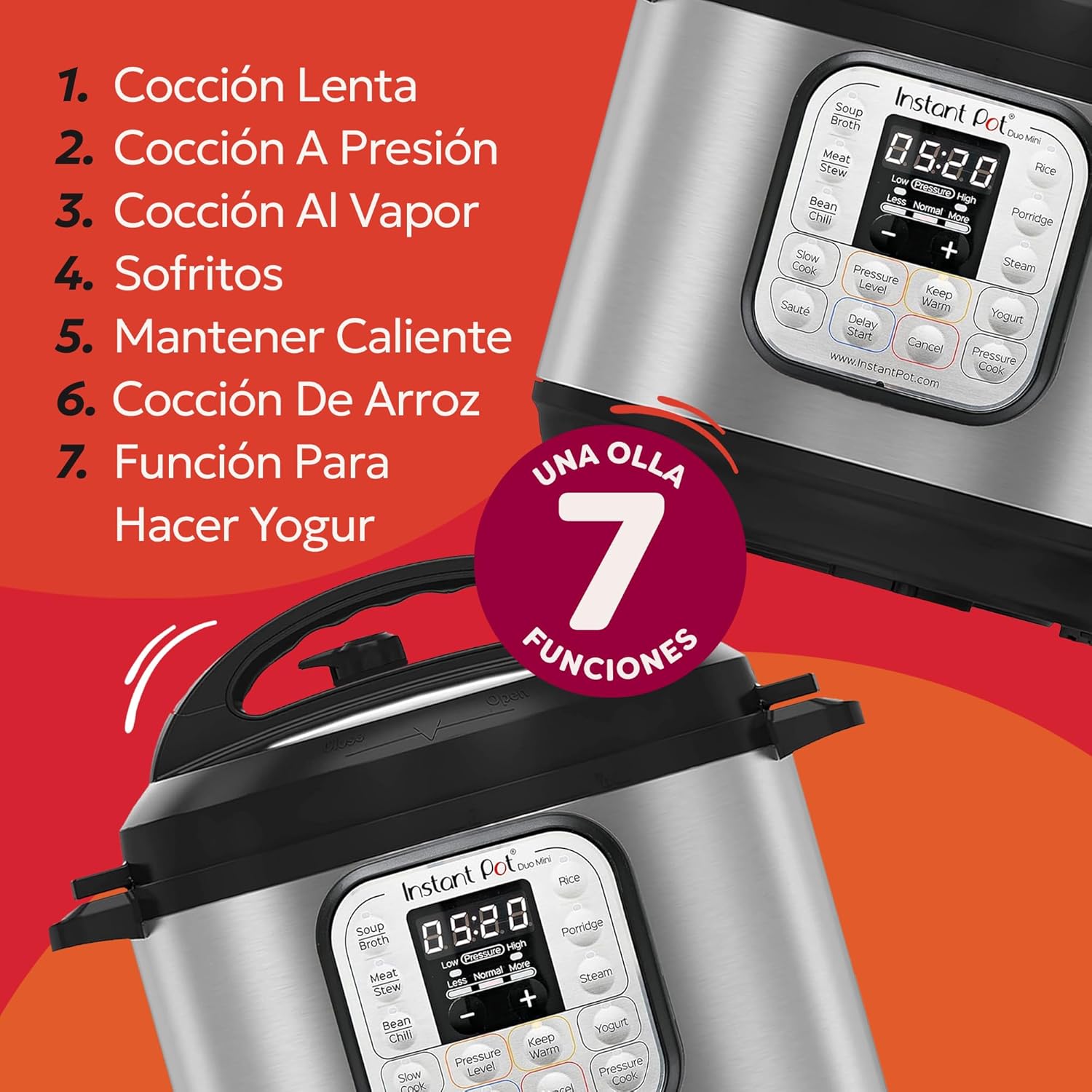 Detalle 2 de Instant Pot Duo 7 en 1 🥘 Olla Multifuncional 3L Acero