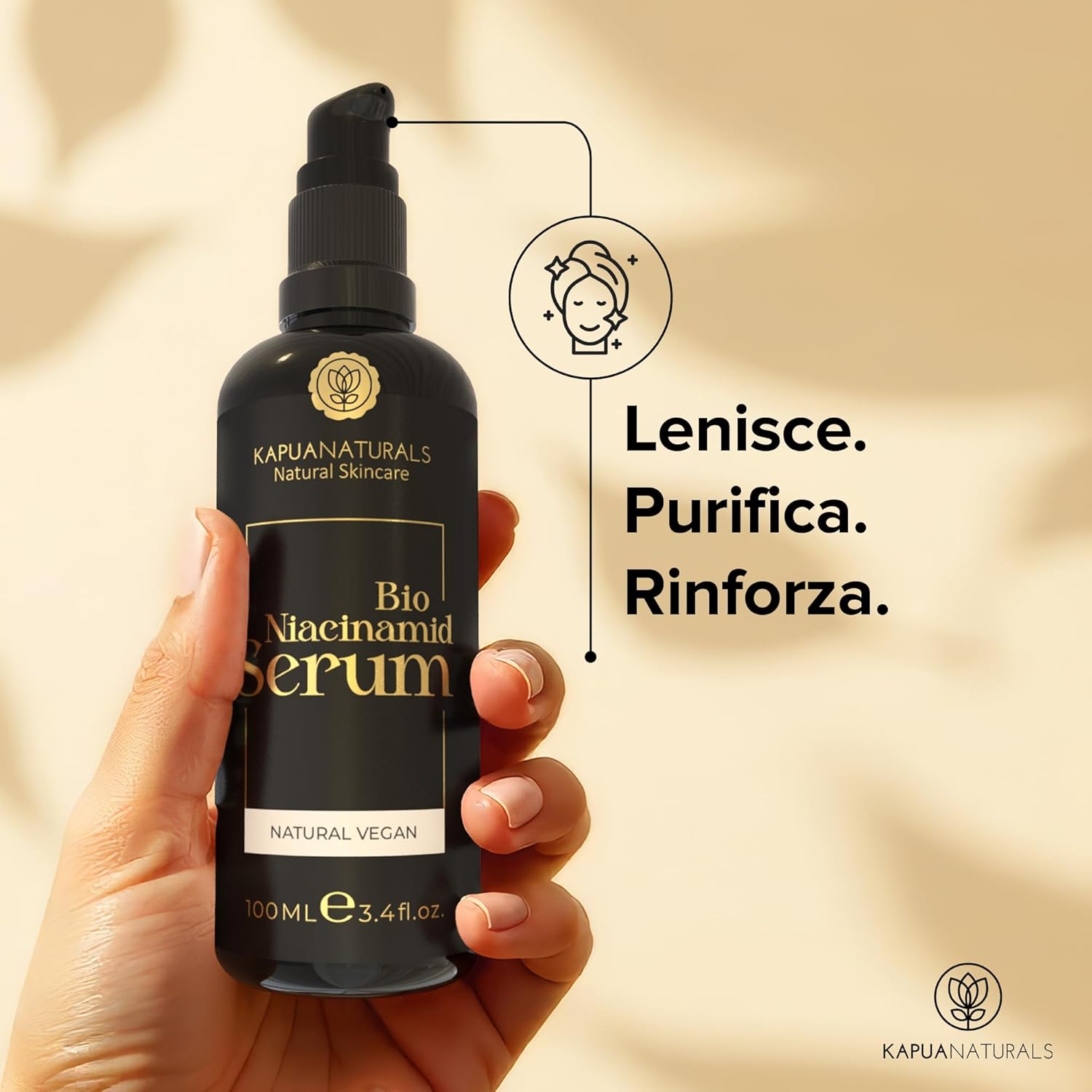 Detalle 2 de Siero Viso BIO Niacinamide ad alta concentrazione 100 ml – 10% Niacinamide + 1% Zinco PCA, con Ialuronato e Liquirizia