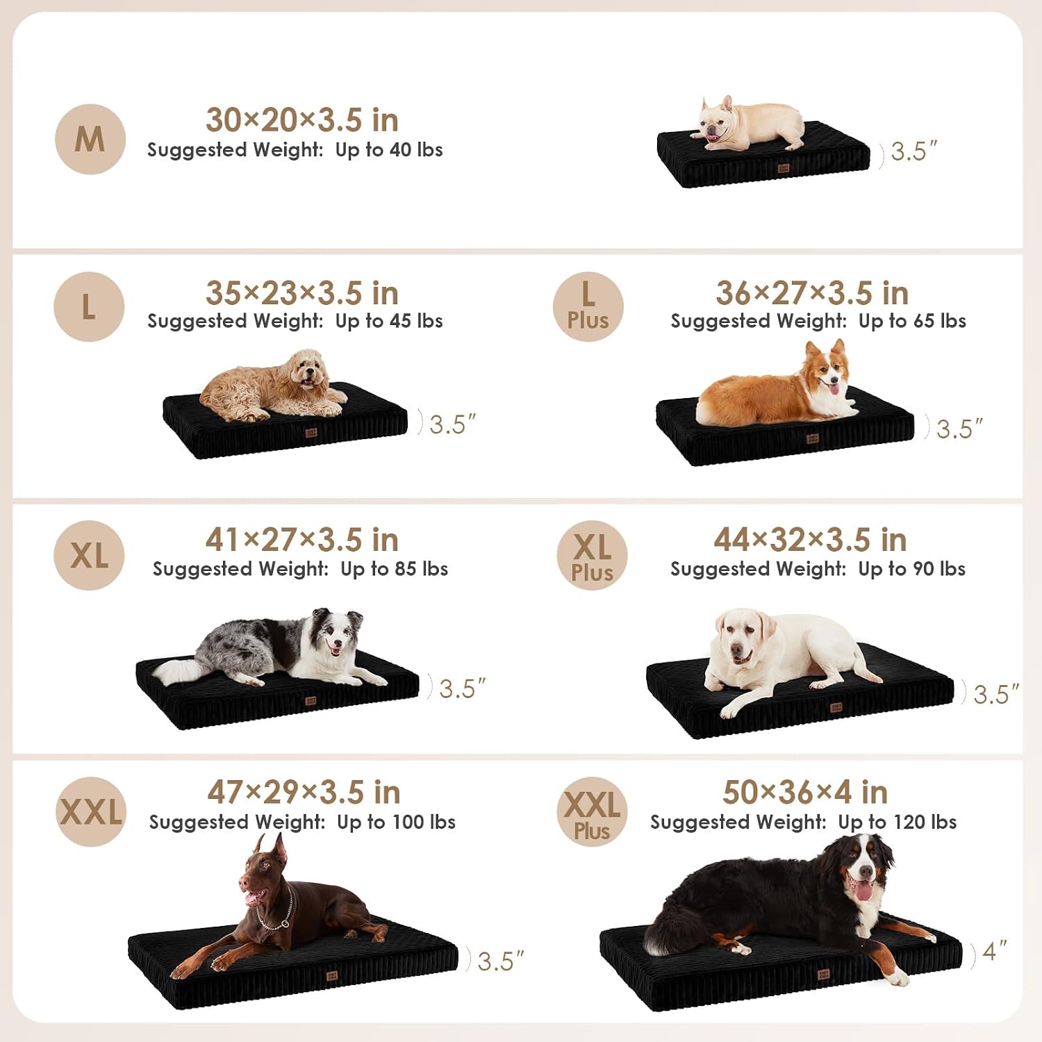 Detalle 2 de EHEYCIGA ECUS26TPT02SA01XLP Orthopedic Dog Bed, 44" x 32", Egg-Crate Foam