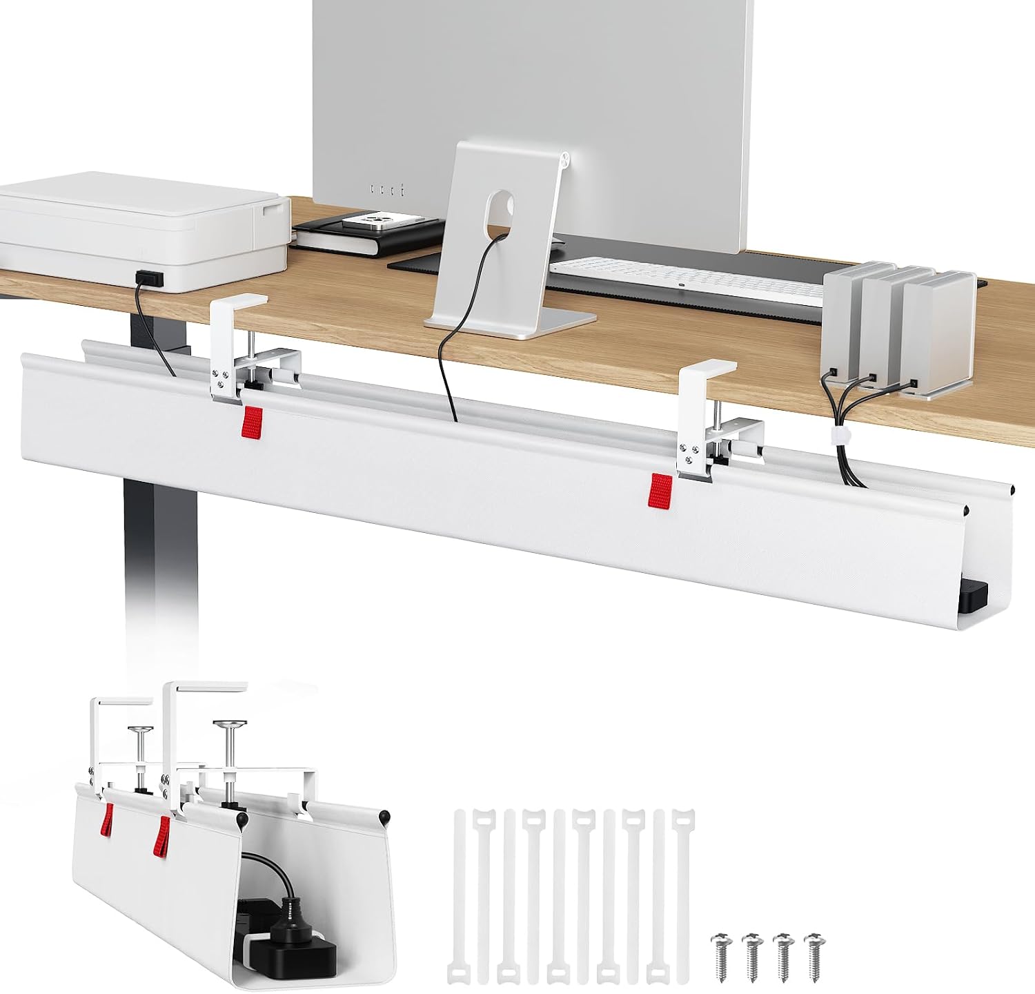 Detalle de Univivi Kabelmanagement Schreibtisch 120 cm