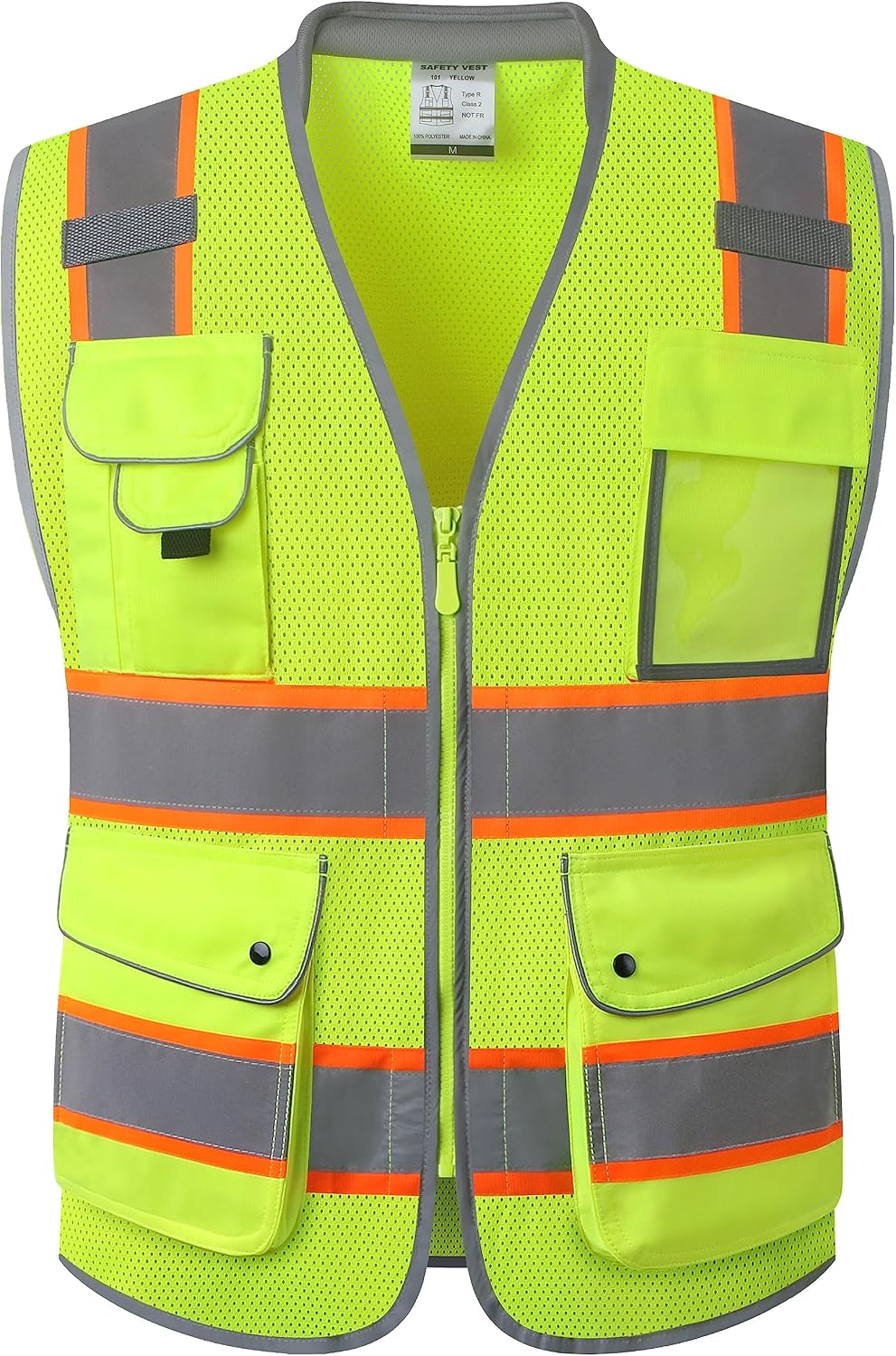 Detalle de JKSafety 9 Pockets Hi-Vis Safety Vest XL 🦺
