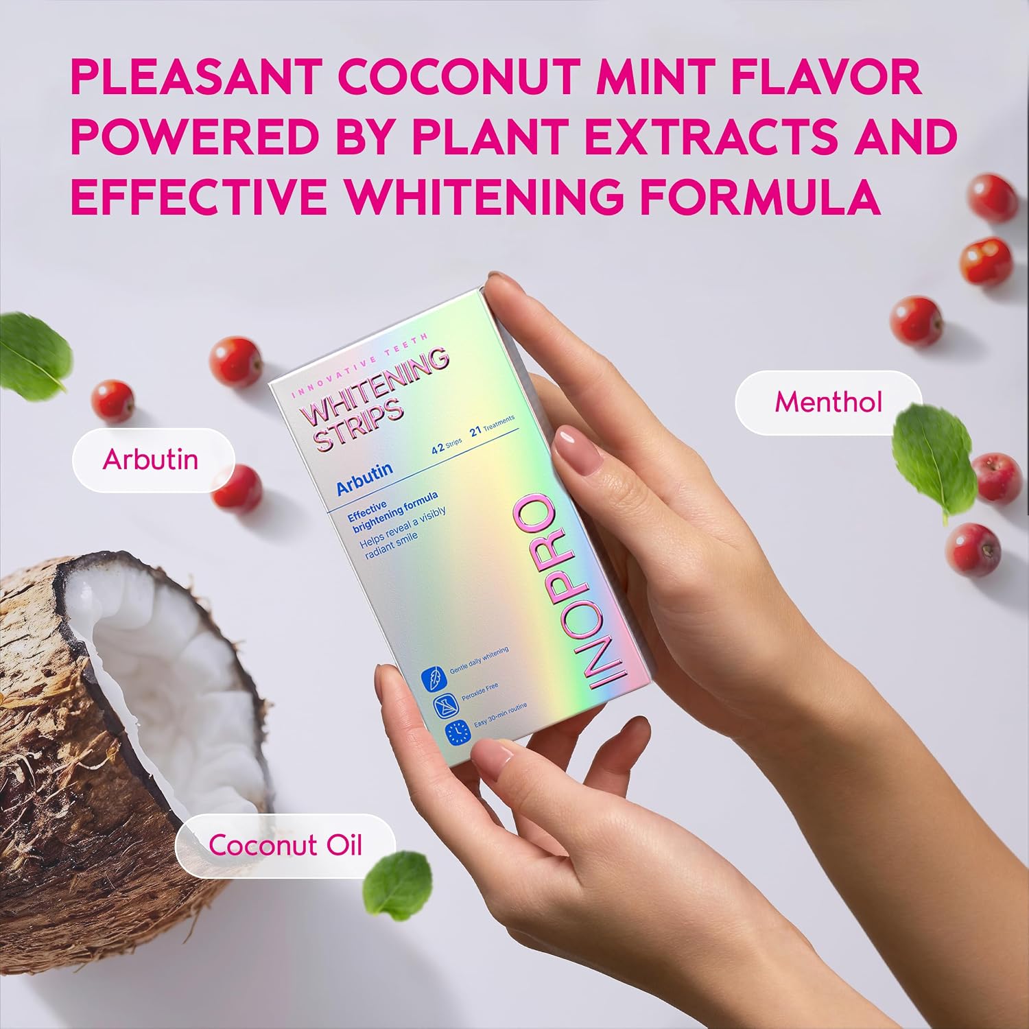 Thumbnail 5 de InoPro Teeth Whitening Strips 21 Treatments Kit – Non-Peroxide, Coconut Oil + Arbutin