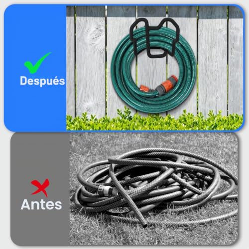 Thumbnail 4 de Tesmotor – Soporte de Manguera de Jardín de Pared en Hierro Negro Mate