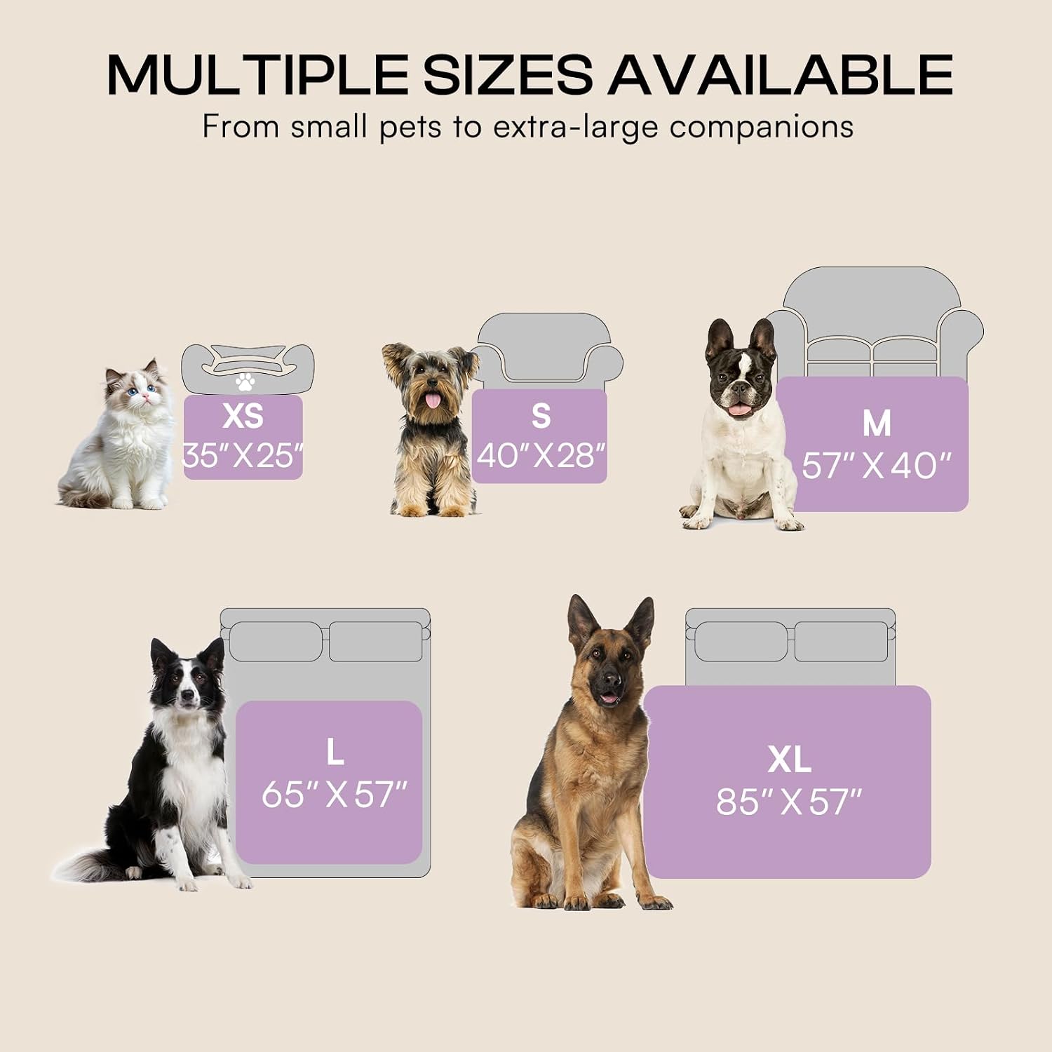 Thumbnail 6 de Luciphia XL Waterproof Pet Blanket, Reversible Sherpa Fleece, Purple and White