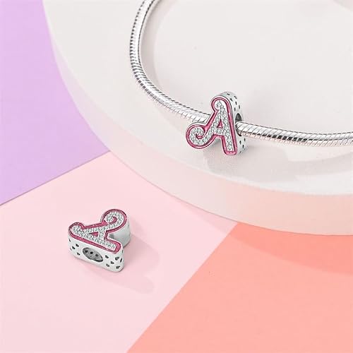 Detalle de KUNSIR Z Alfabeto Charms Abalorios Colgante de plata 925 para pulseras y collares Pandora