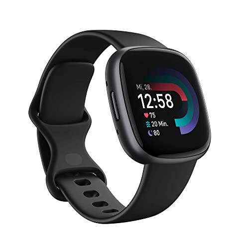 Detalle de Fitbit Versa 4 Smartwatch mit Google Health Premium – Schwarz/Graphit, 6 Tage Akku