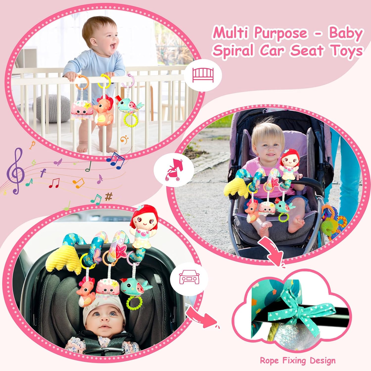 Thumbnail 1 de Gdbykds Spiral Pram Toys for Babies 0-6 Months — 4-in-1 Separable Activity Spiral Toy for Pram, Car Seat and Stroller