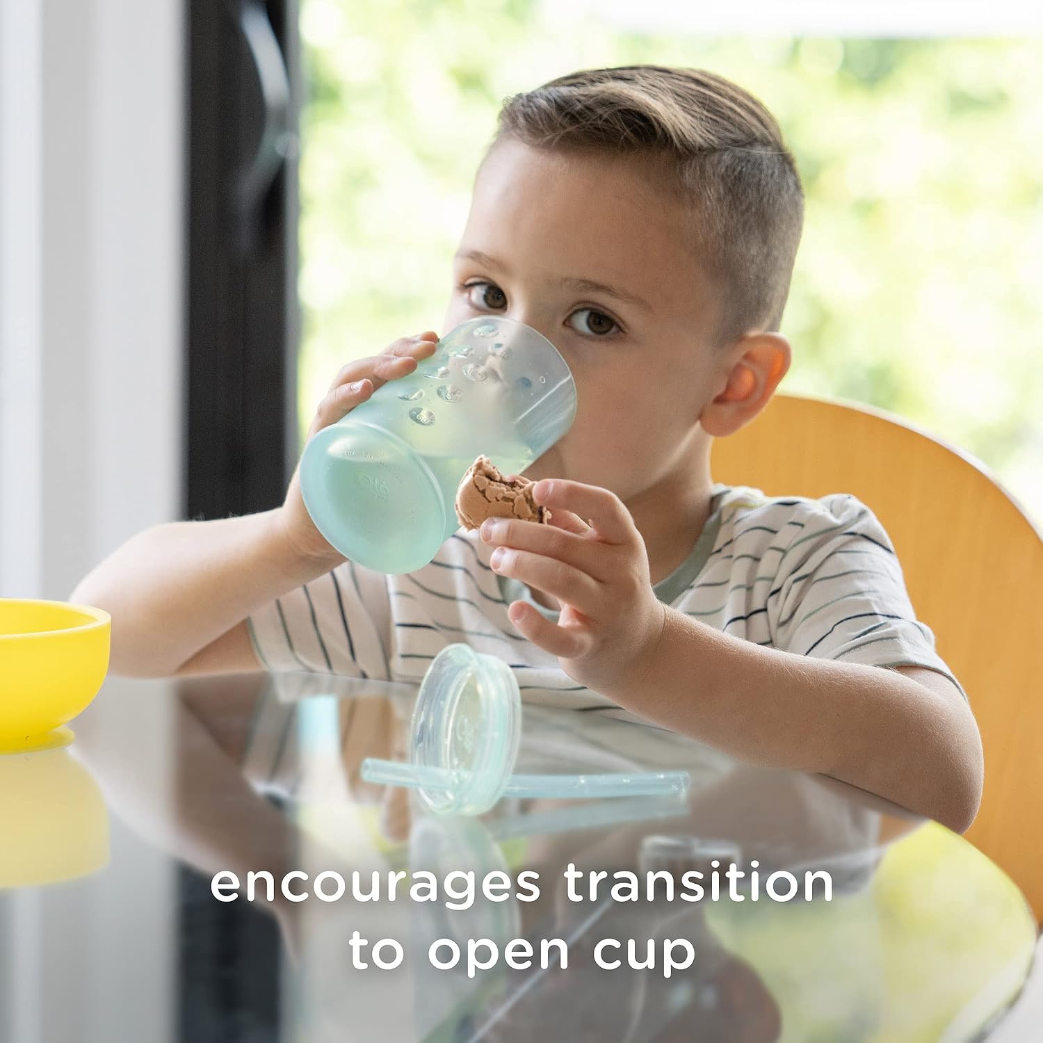 Thumbnail 2 de Olababy Silicone Straw Cup, 9 oz, Blueberry, See-Through and Spill-Resistant