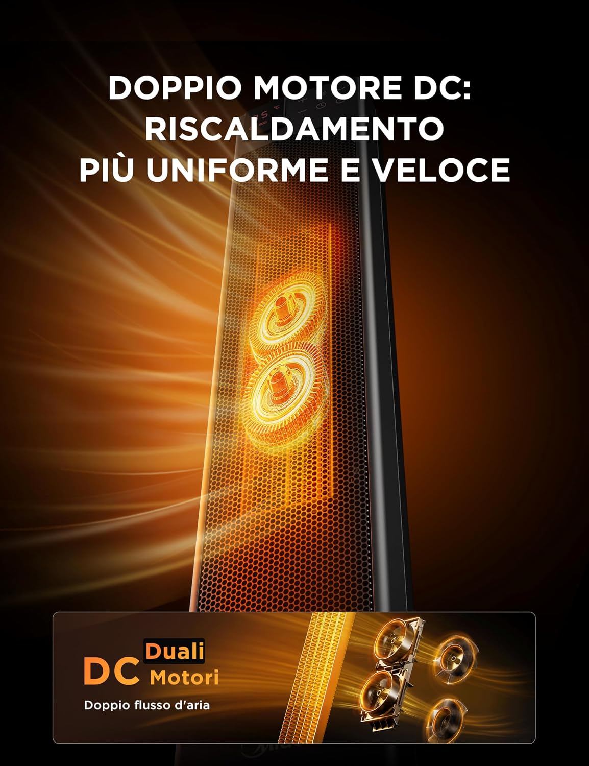 Detalle de Midea NTH20-22GRSE Stufa elettrica 2000W