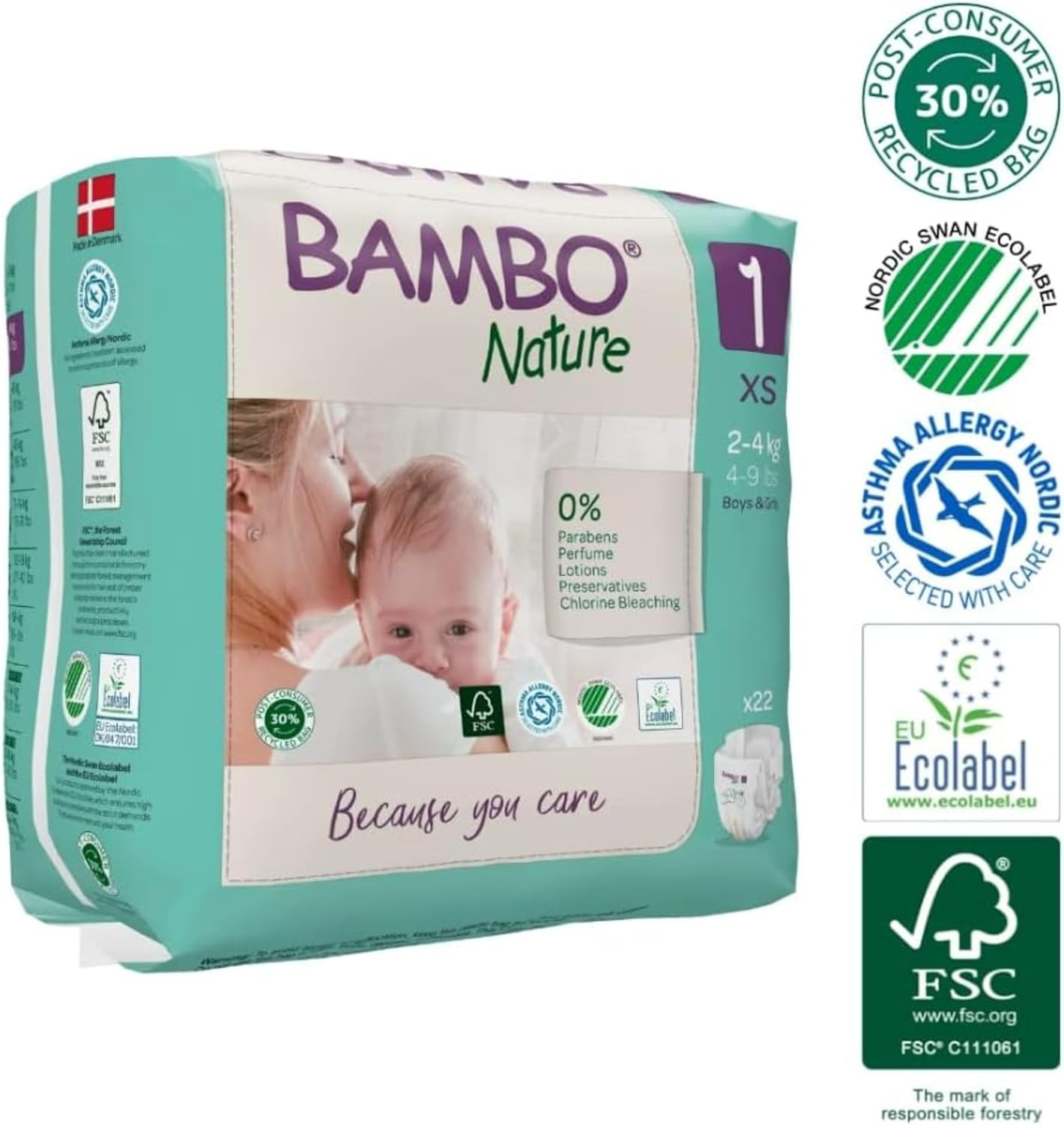 Thumbnail 4 de Bambo Nature Premium Eco Nappies Size 1 (2-4kg) – Safe, breathable nappies with eco credentials